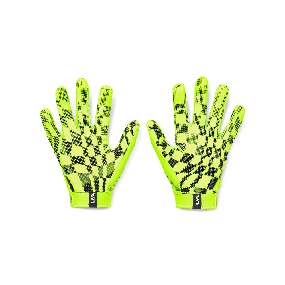 Under Armour boys F8 Novelty Football Gloves, (369) Lime Surge / / Black, Youth Medium