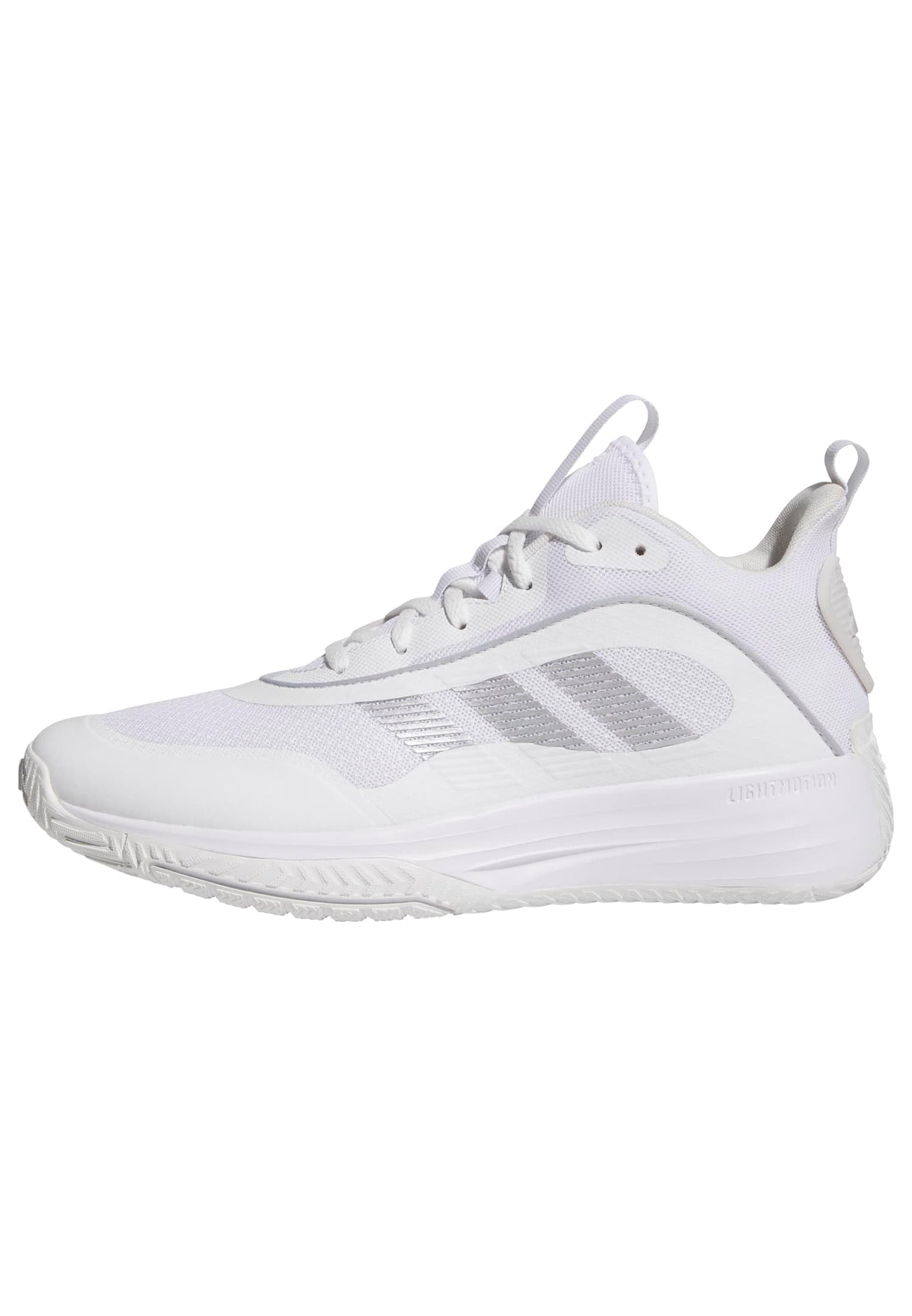 adidas Men's Own The Game 3.0 Mid Top Basketball Sneaker, White/Silver Metallic/Grey, 10.5