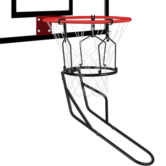 GADFISH Basketball Return Attachment, Heavy Duty Basketball Rebounder with 3 Stable Large Hooks, Durable Basketball Accessories for 18" Rim Basketball Training, Black