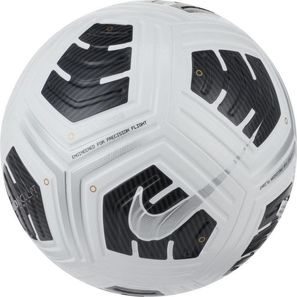 NIKE CU8053-100 Club Elite Team Recreational Soccer Ball Unisex Adult White/Black/Metallic Silver Size 5