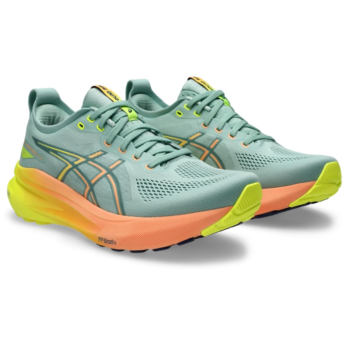 ASICS Men's Gel-Kayano 31 Running Shoes, 10, Light Celadon/Safety Yellow