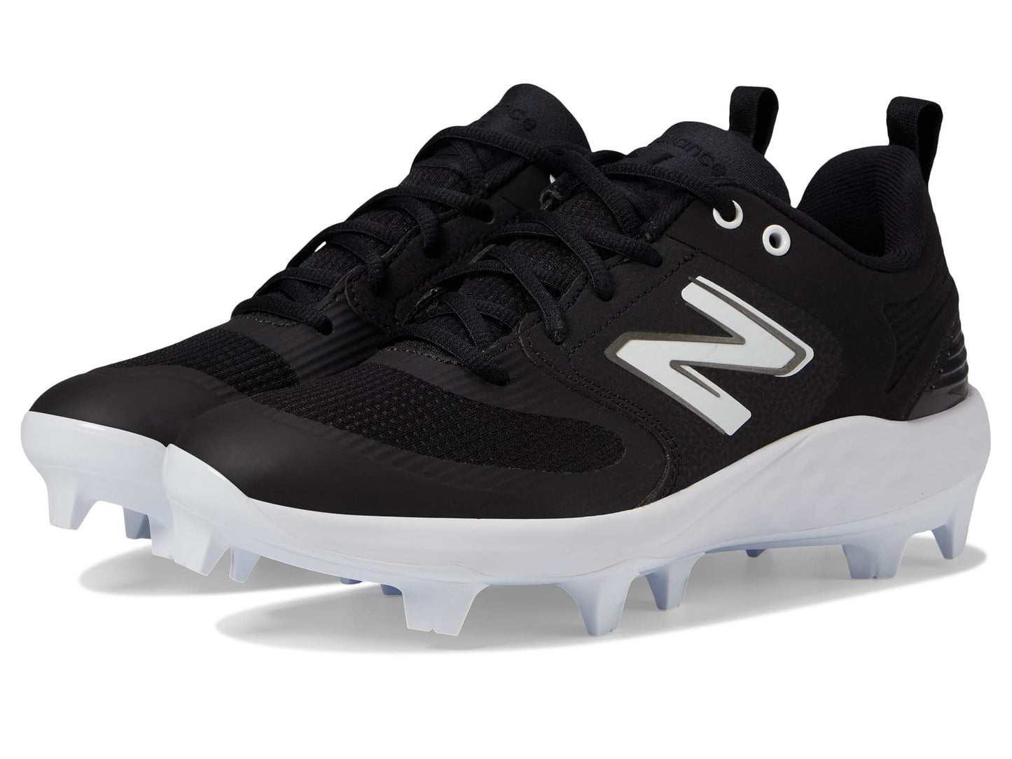 New Balance Women's Fresh Foam Velo V3 Molded Softball Shoe, Black/White, 8.5