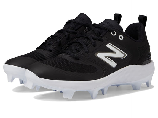New Balance Women's Fresh Foam Velo V3 Molded Softball Shoe, Black/White, 8.5