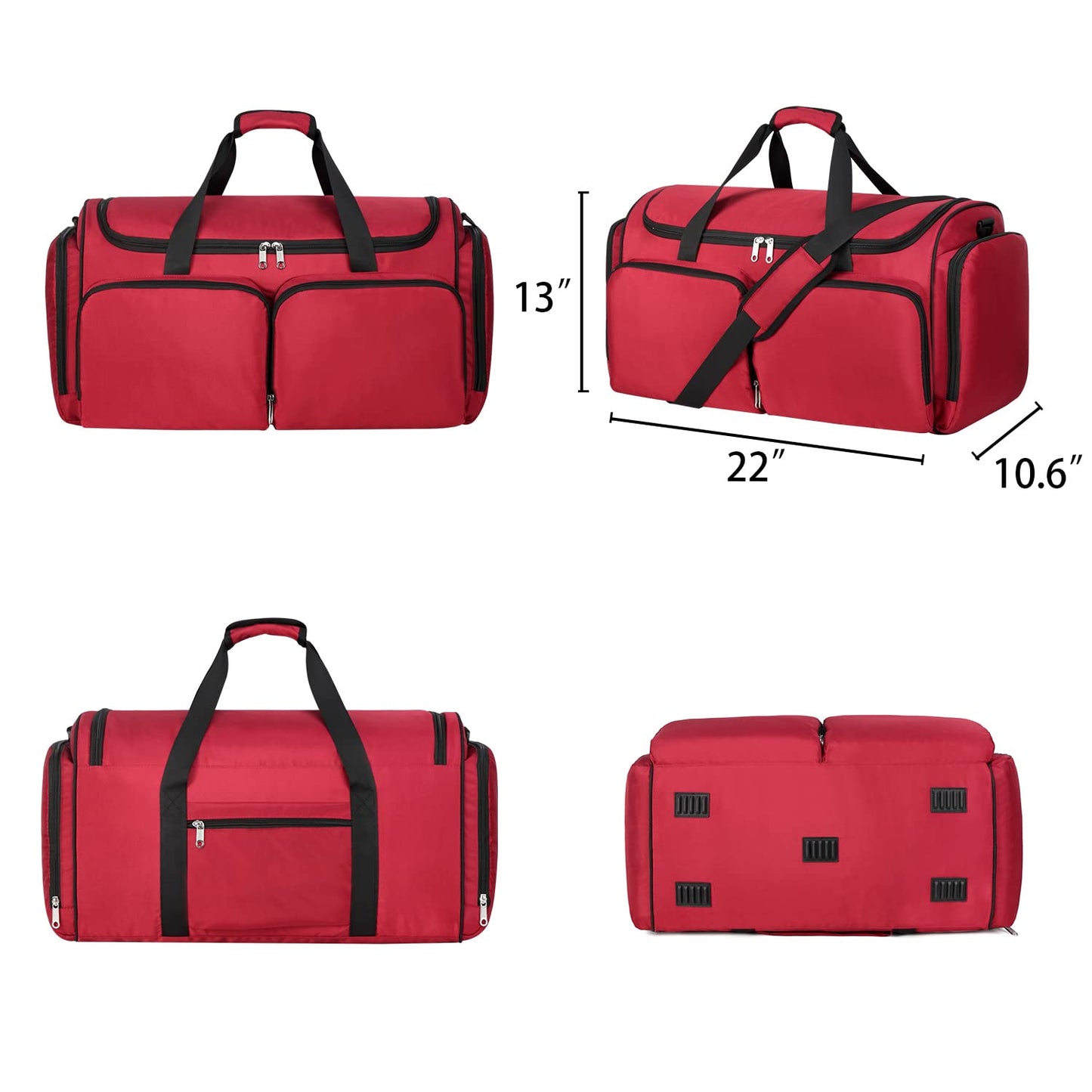 Sneaker Bag Travel Shoes Duffel Bag Men Women Gym Sport Luggage Duffle Carrying Case Bag Divider Adjustable Compartment Portable Soccer Athletic Shoes Carrier Heavy Duty Traveling Accessories (RED)