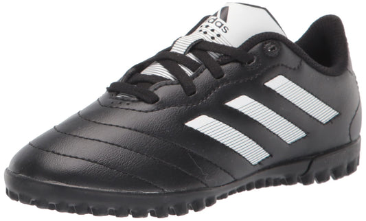 adidas Goletto Turf Soccer Shoe, Black/White/Metallic, 5.5 US Unisex Big Kid