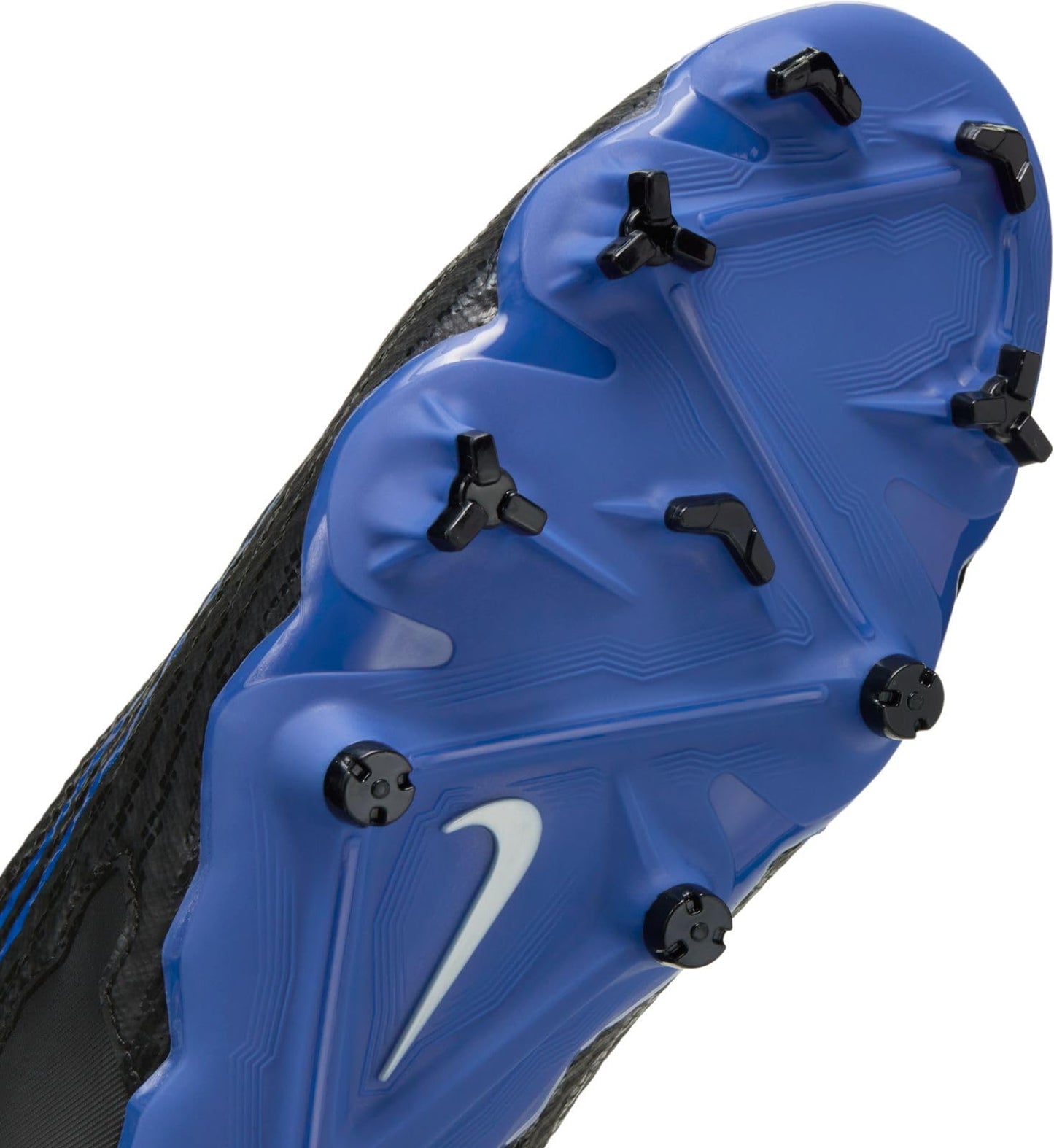Nike Phantom GX Academy Multi-Ground High-Top Soccer Cleats (DD9472-040, Black/Hyper Royal/Chrome) Size 6.5