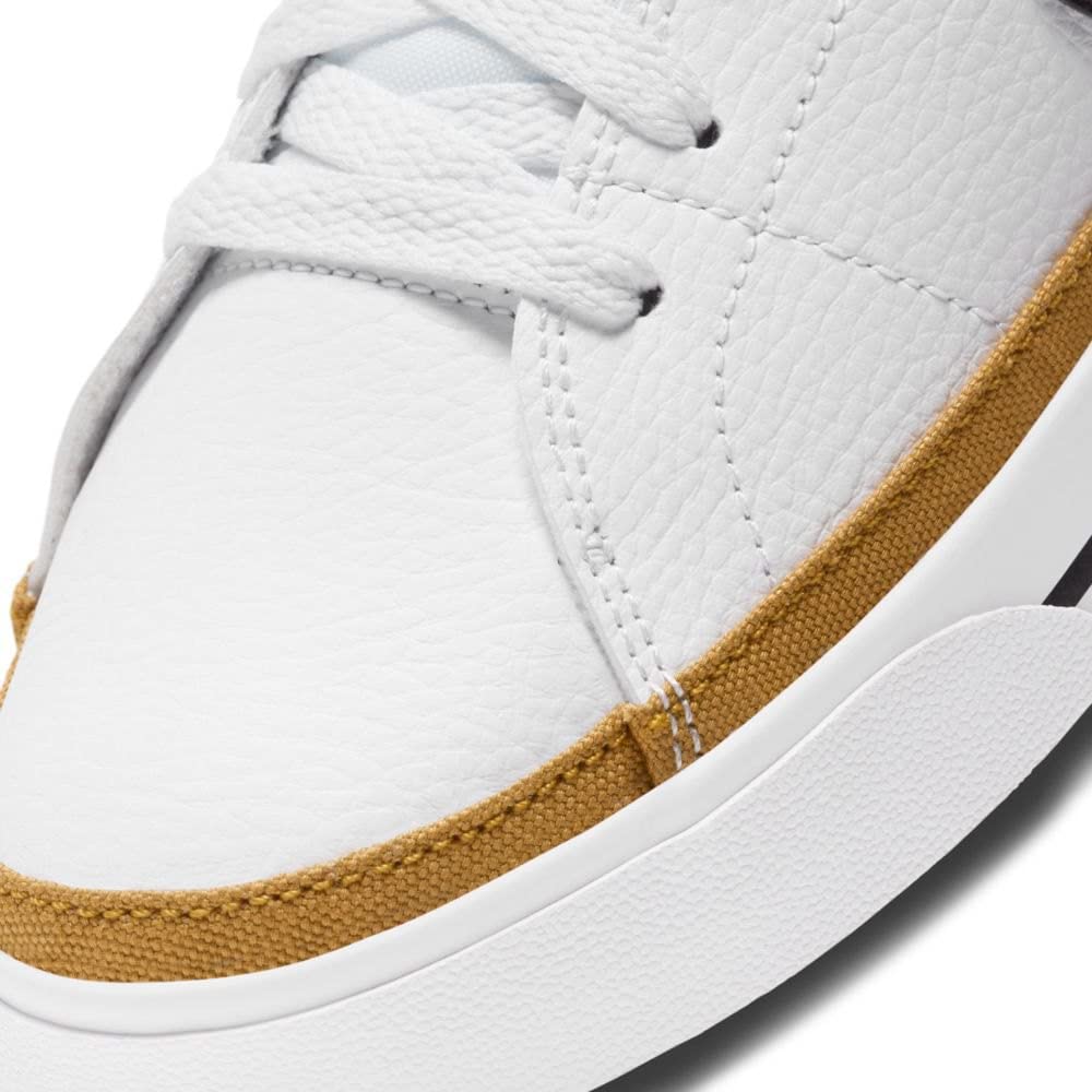 NIKE Women's Court Legacy Sneaker, White/Desert Ochre/Team Orange/Black, 7.5