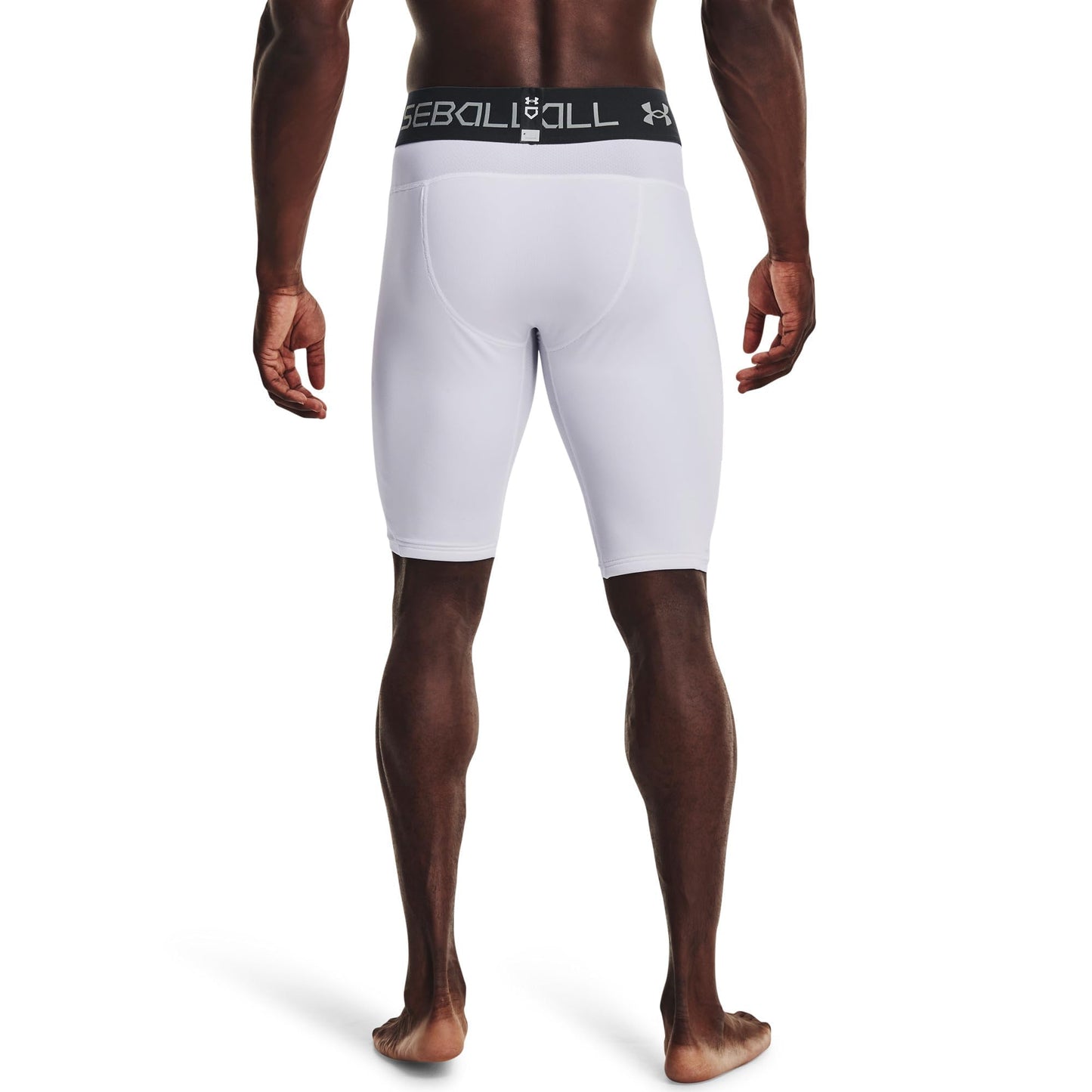 Under Armour Men's Utility Sliding Shorts 21, White (100)/Mod Gray, Large