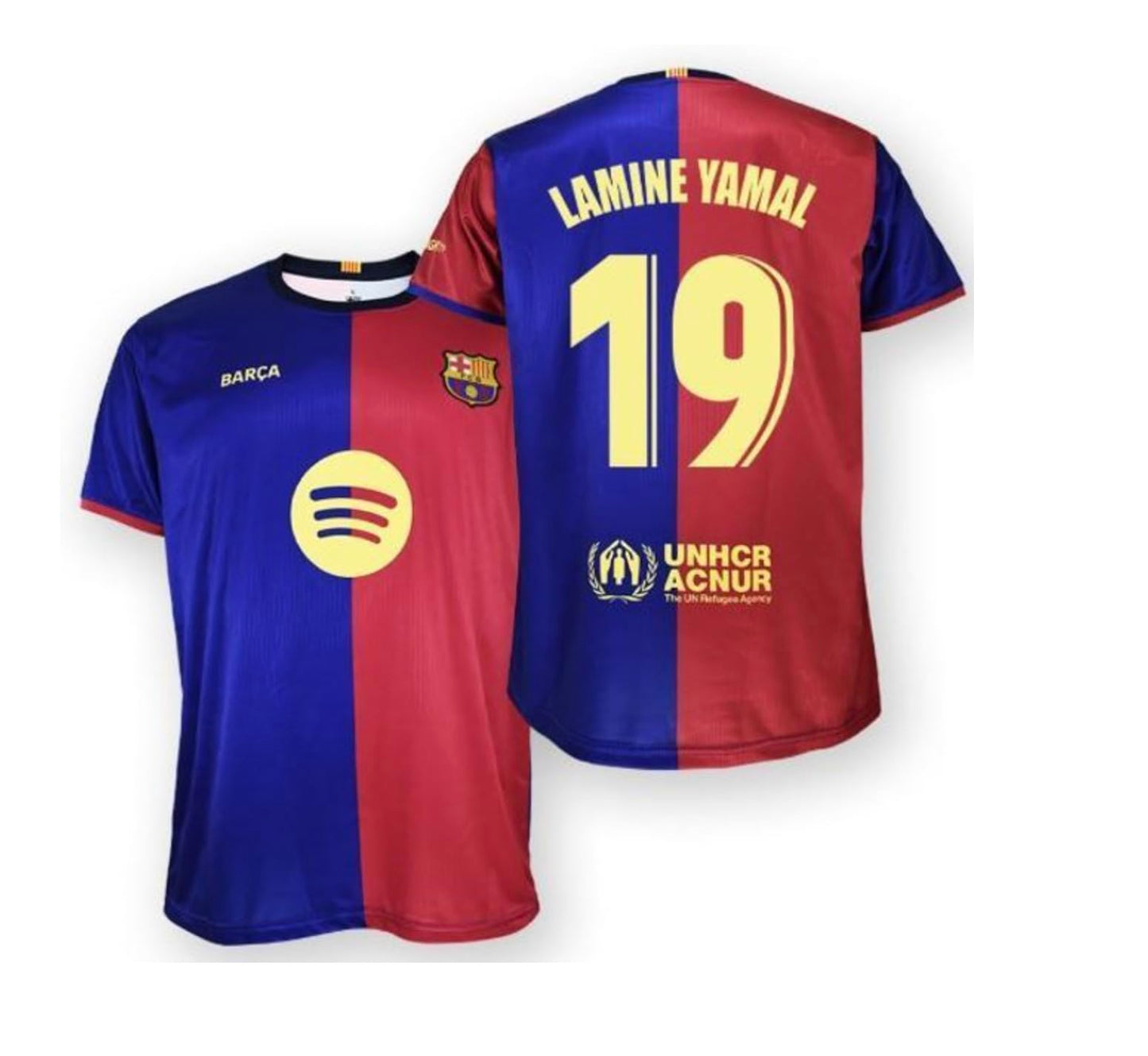 FC Barcelona Jersey. Barcelona Home Shirt 24/25 LAMINE YAMAL#. 100% Polyester. Classic fit. Official Barça. (US, Alpha, X-Large, XX-Large, Regular, Regular, Azulgrana, FC Barcelona, Lamine Yamal)