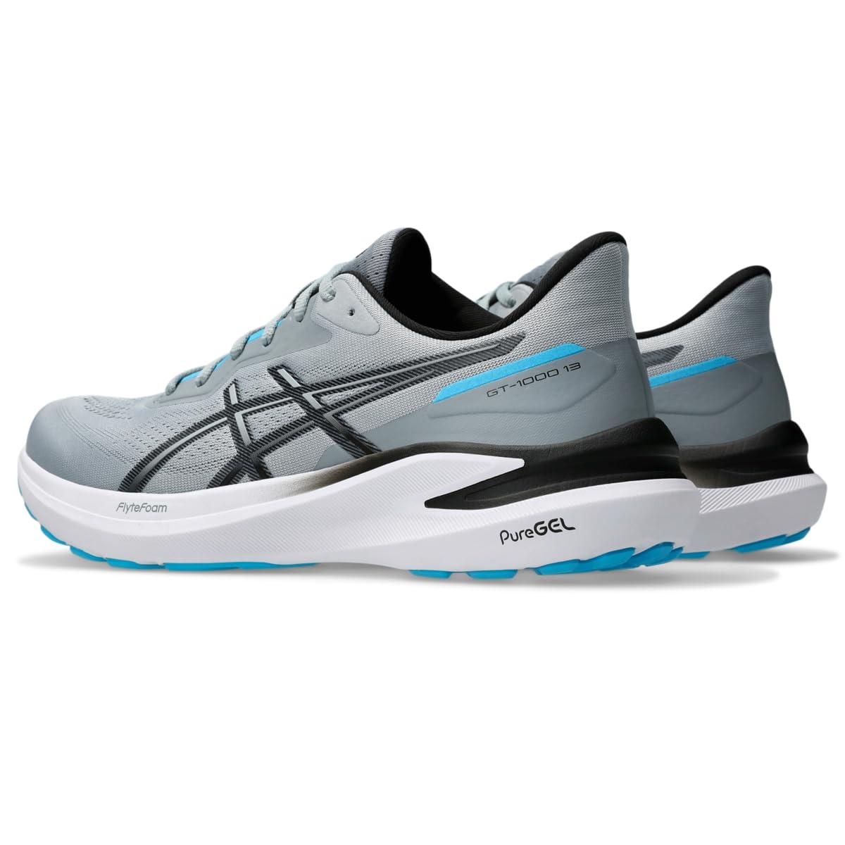 ASICS Men's GT-1000 13 Running Shoes, 12, Sheet Rock/Black