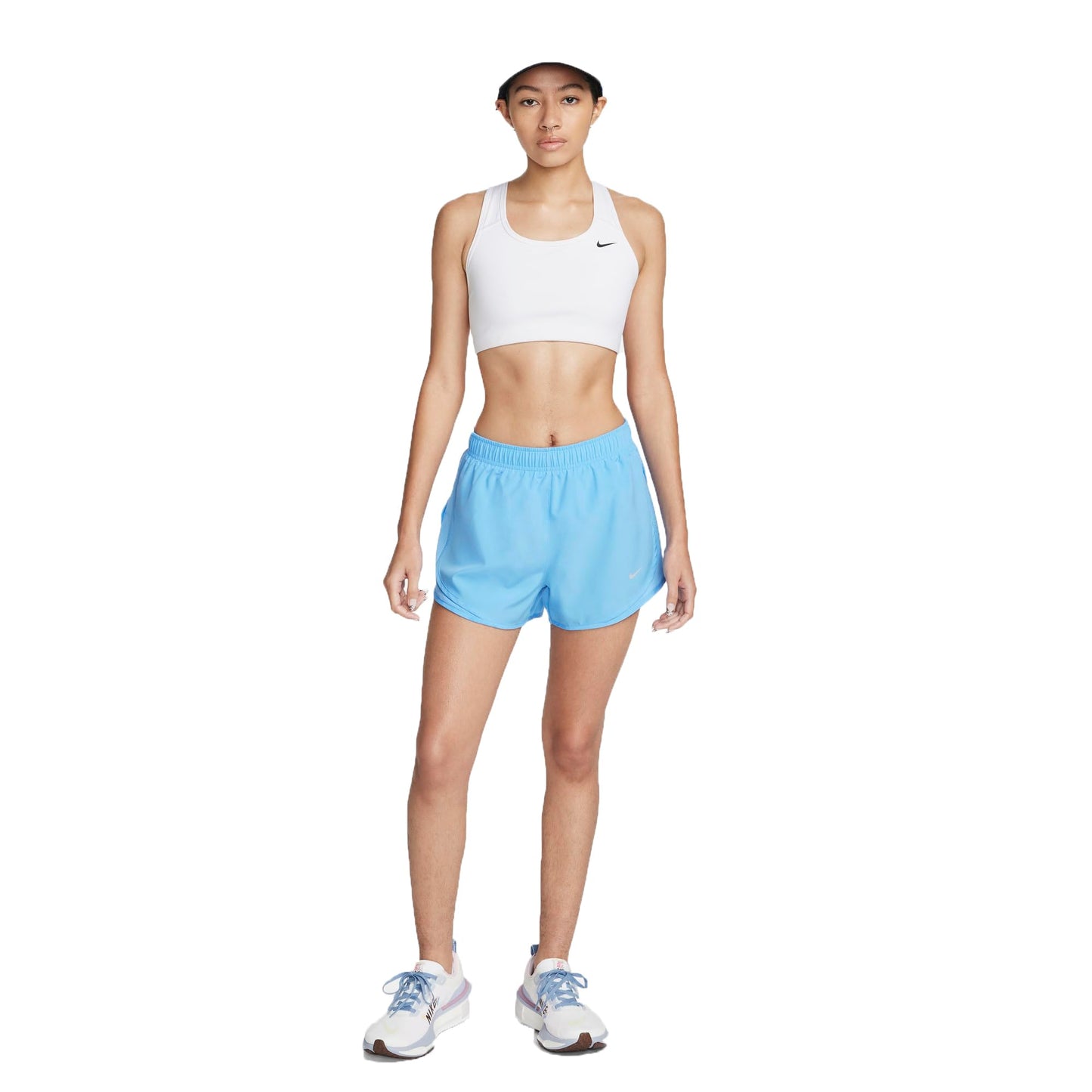 Nike Tempo Women's Brief-Lined Running Shorts (US, Alpha, Medium, Regular, Regular, University Blue/Wolf Grey)