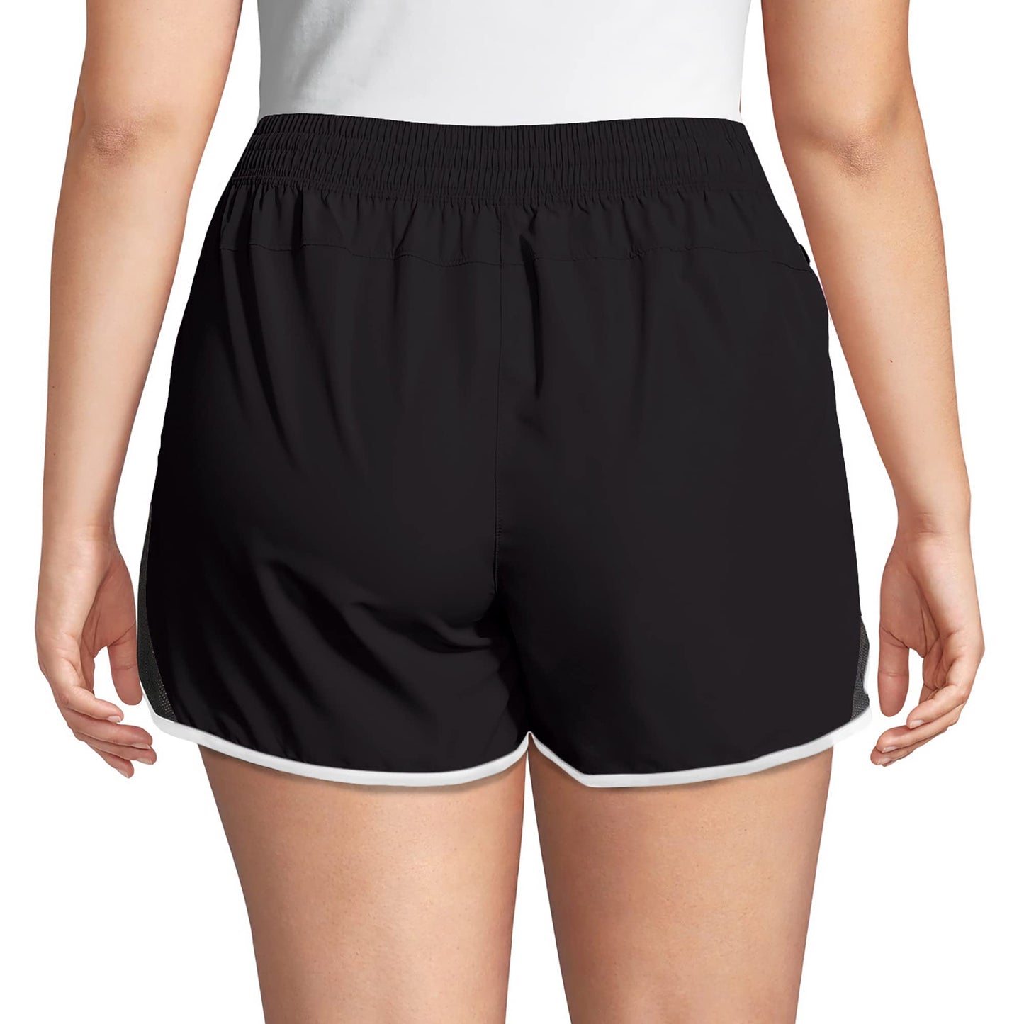 JUST MY SIZE Womens Active Woven Run Athletic-shorts, Black