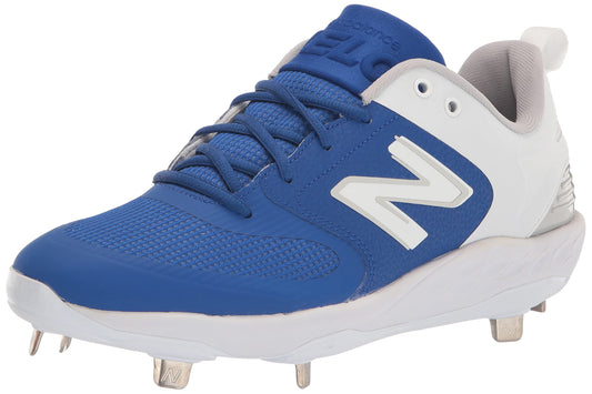 New Balance Women's Fresh Foam Velo V3 Softball Shoe, Blue/White, 7