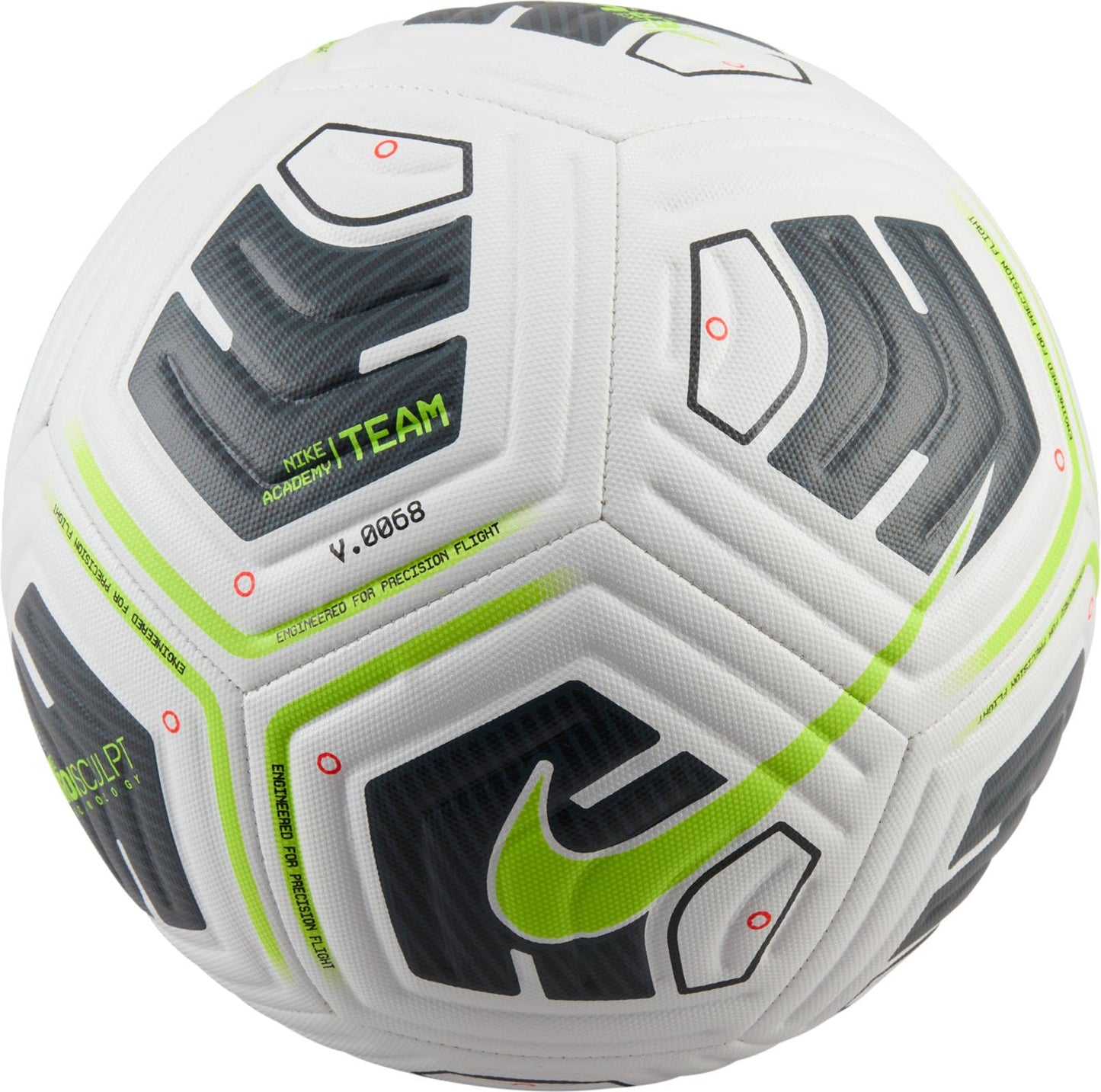 Nike FZ7540-100 NK ACADEMY - TEAM - FA24 Recreational soccer ball Unisex WHITE/BLACK/VOLT Size 5