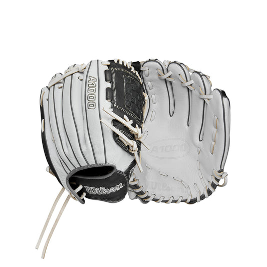 WILSON 2024 A1000® P12 12” Pitcher’s Fastpitch Softball Glove - White/Grey, Left Hand Throw