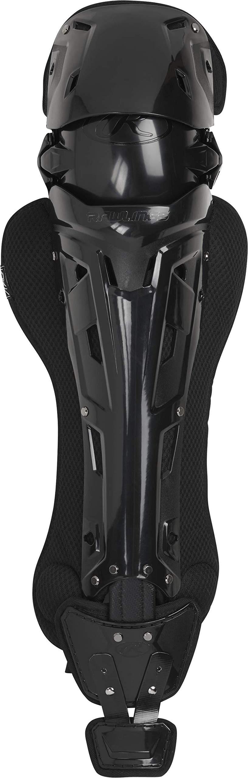 Rawlings | MACH Catcher's Leg Guards | Baseball | Adult | Black/Black