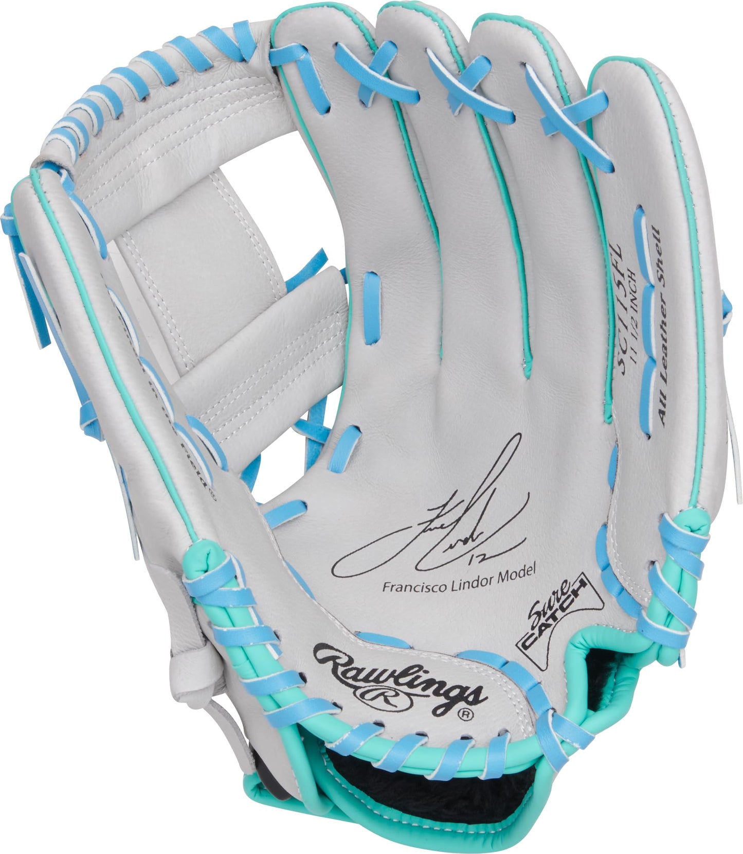 Rawlings | Sure Catch Series Youth Baseball Glove | F. Lindor | 11.5' | RHT | Gray