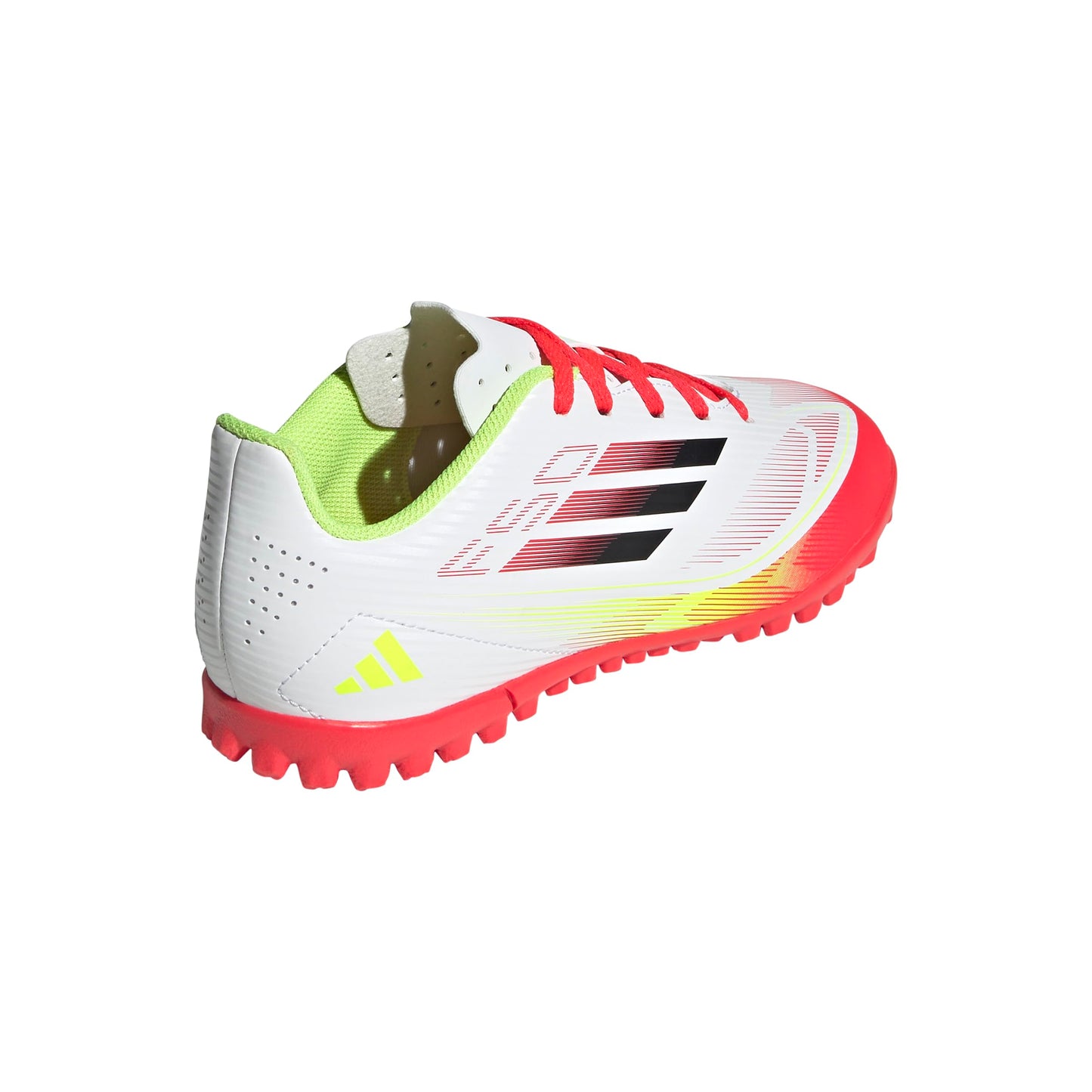 adidas F50 Club Turf Sneaker, White/Black/Solar Yellow, 6 US Unisex Big Kid