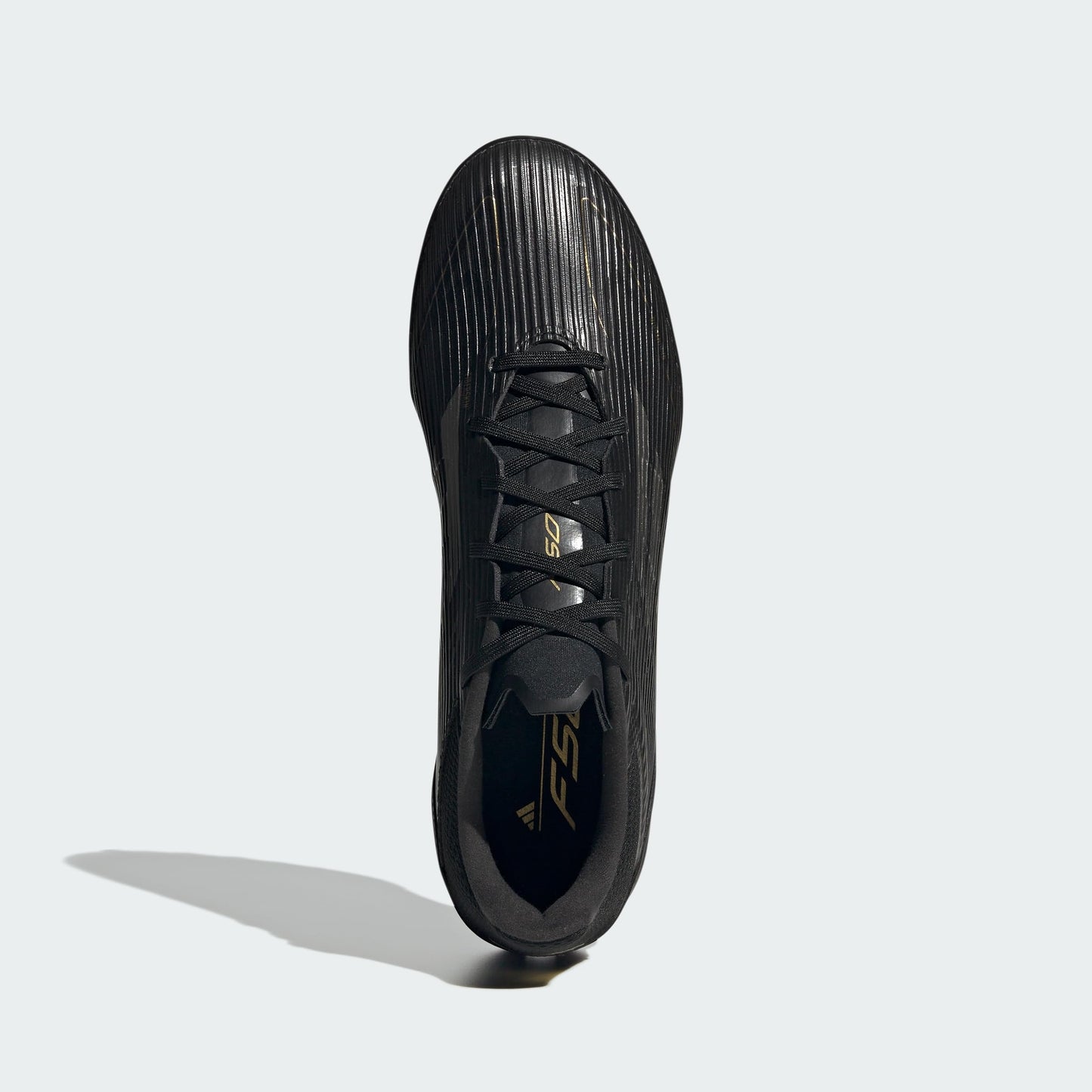 adidas Unisex F50 League Turf Sneaker, Black/Iron Metallic/Gold Metallic, 10 US Men