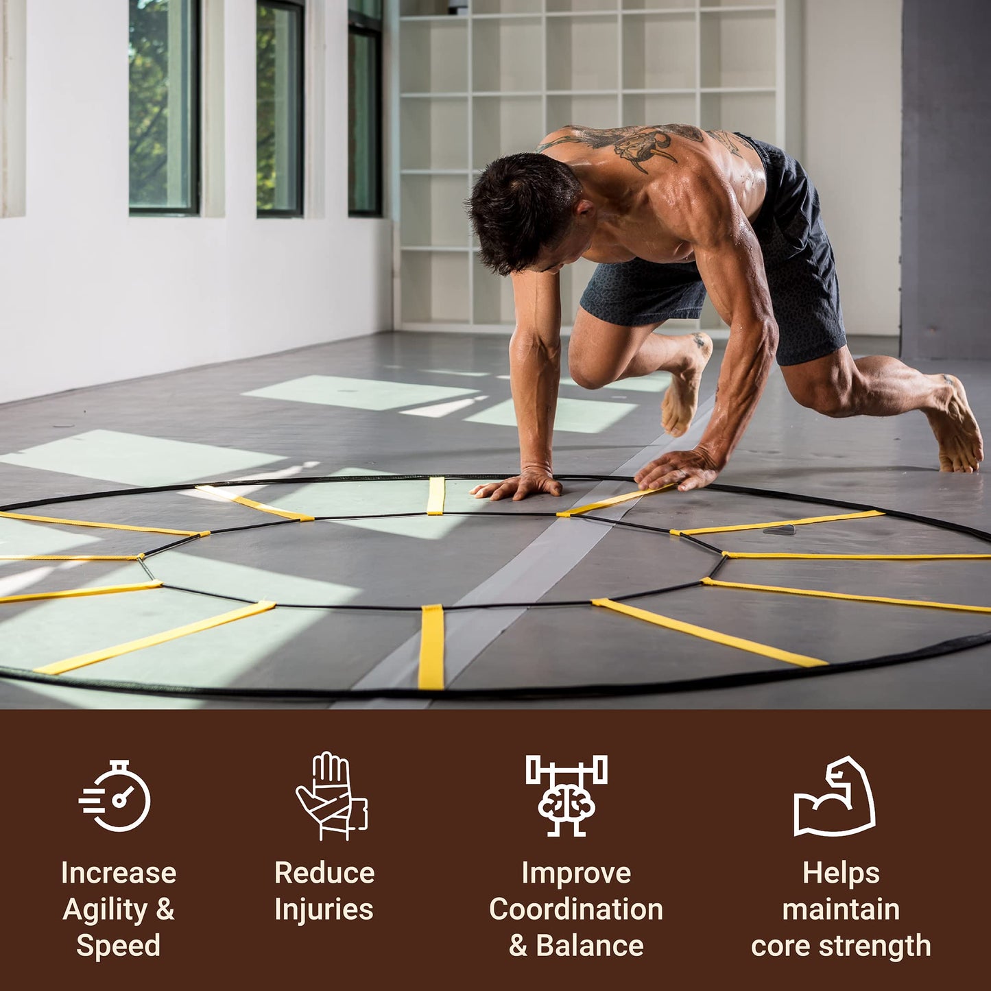 Webby Agility Trainer – Circle Speed and Agility Ladder for High Intensity Footwork Drills and Skills – A Circular Piece of Training Equipment That Changes The Way You Move