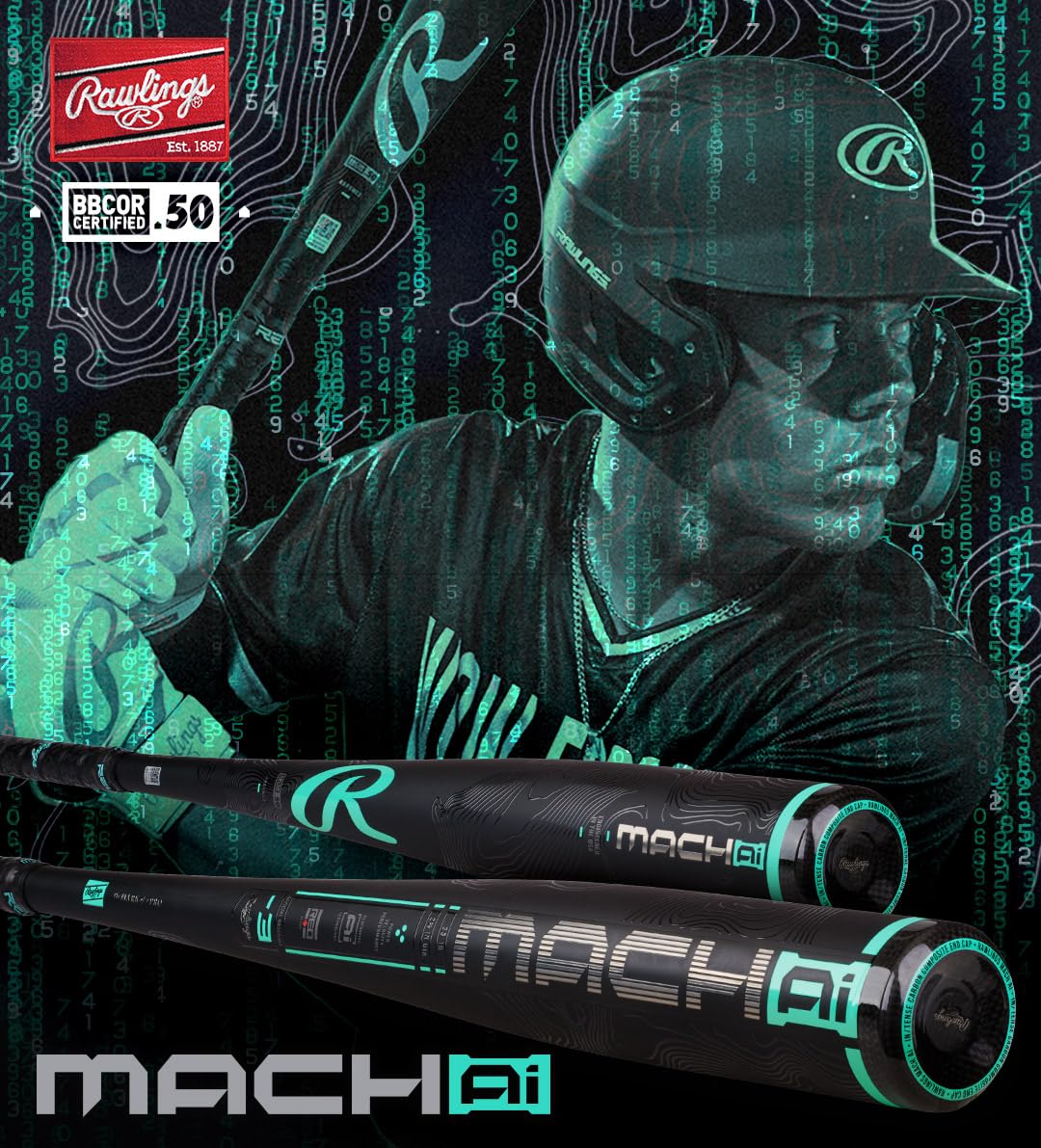 Rawlings | MACH AI Baseball Bat | BBCOR | 32-inch | -3