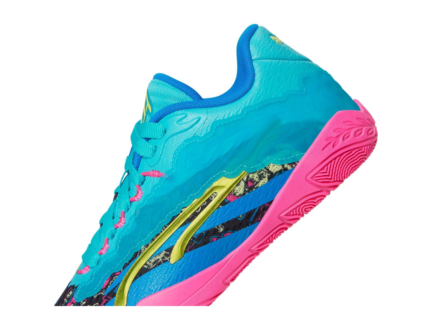 PUMA Women's Stewie 3 Basketball Shoes Sneaker, Bright Aqua/Fluro Pink PES Black, 9