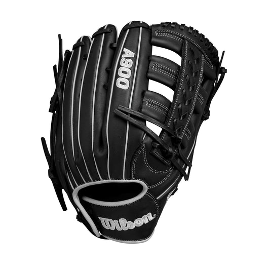 Wilson 2024 A900® PF1892 Pedroia Fit™ 12.25” Outfield Baseball Glove - Black/White/Silver, Right Hand Throw