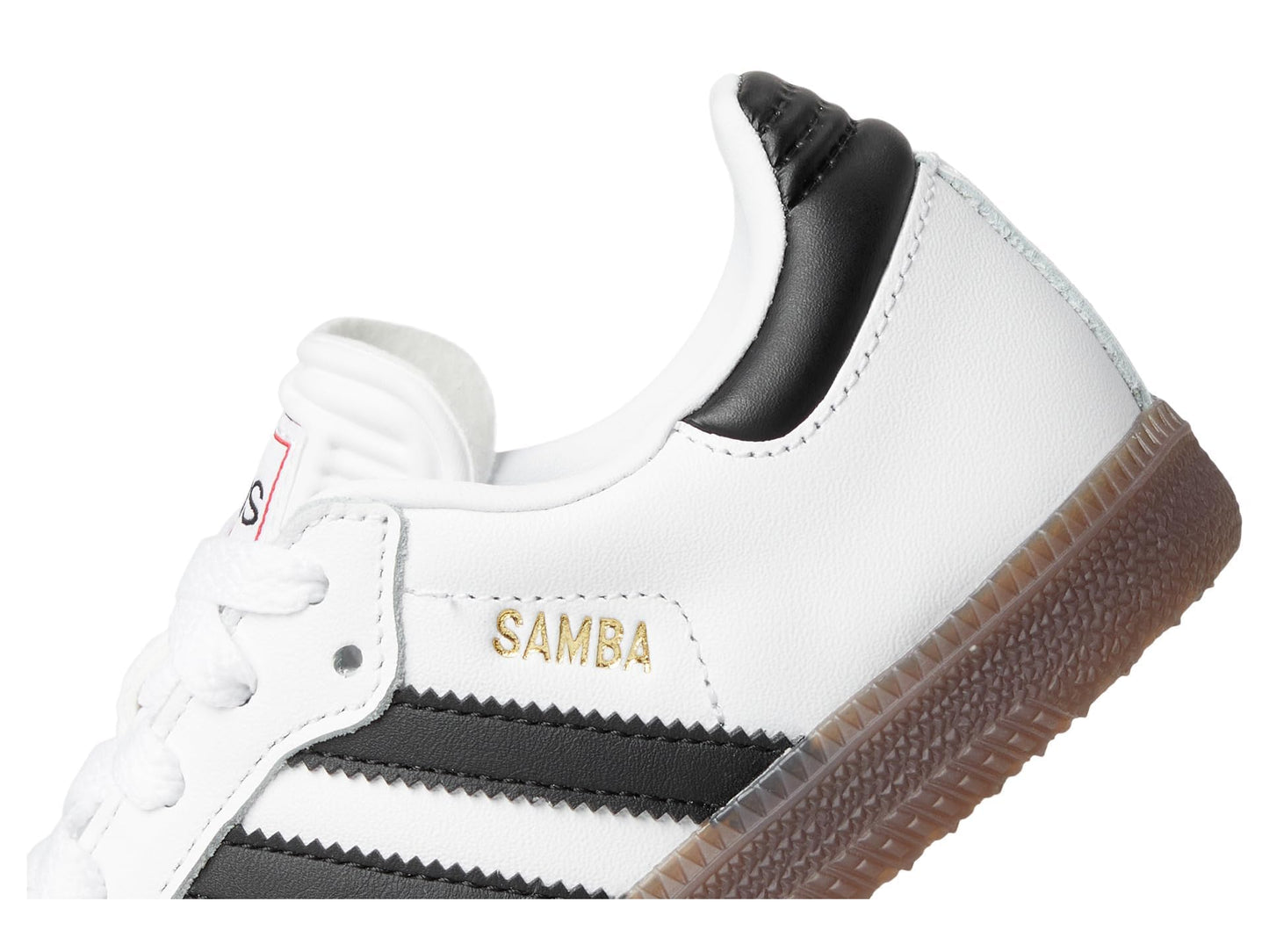 adidas Samba Indoor Sneaker, White/Black/Gum, 2 US Unisex Little Kid