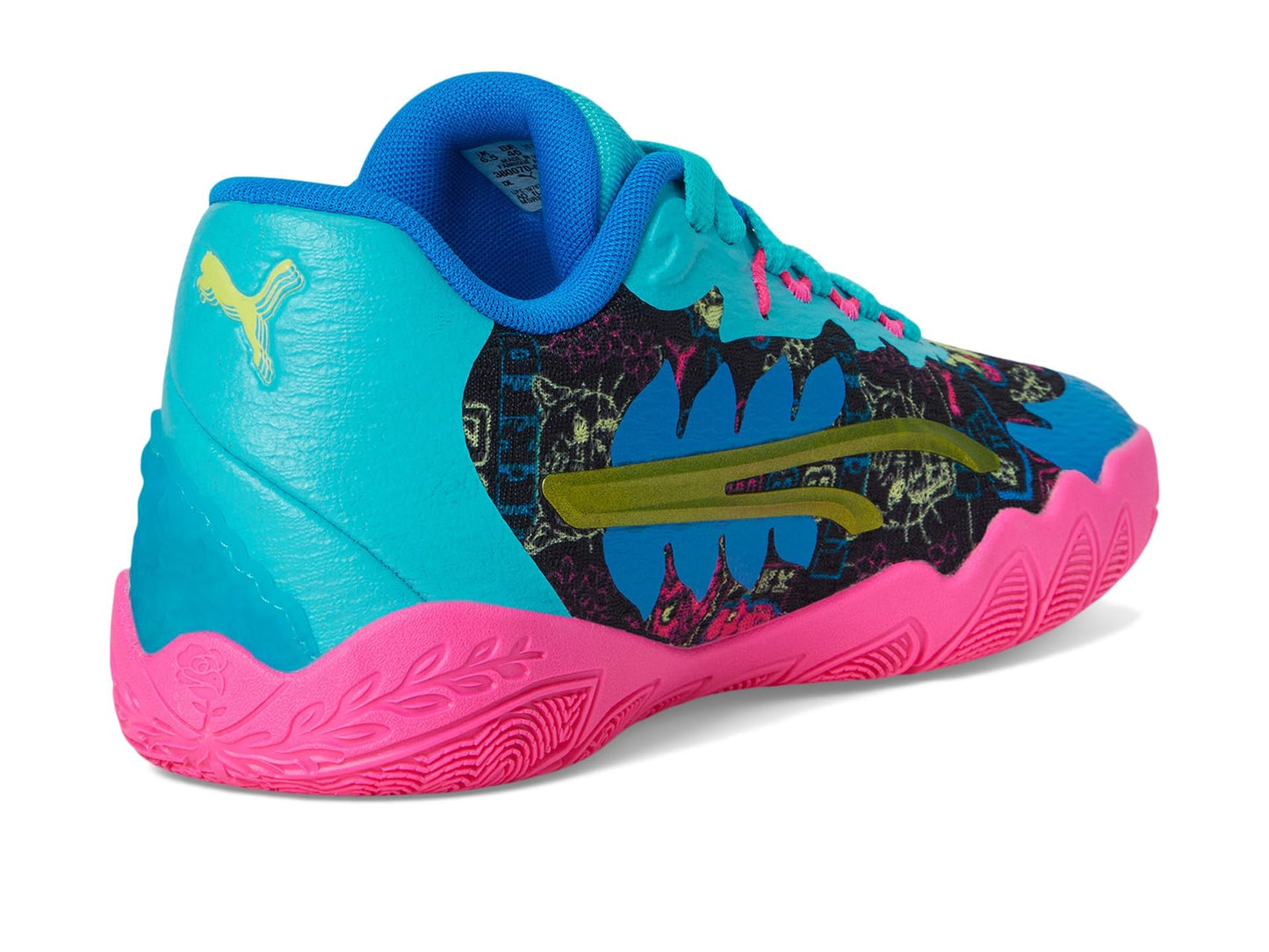 PUMA Women's Stewie 3 Basketball Shoes Sneaker, Bright Aqua/Fluro Pink PES Black, 9