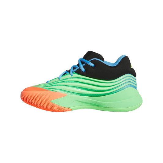 adidas Dame X Basketball Sneaker, Lime Burst/Signal Coral/Blue Burst, 6 US Unisex Big Kid