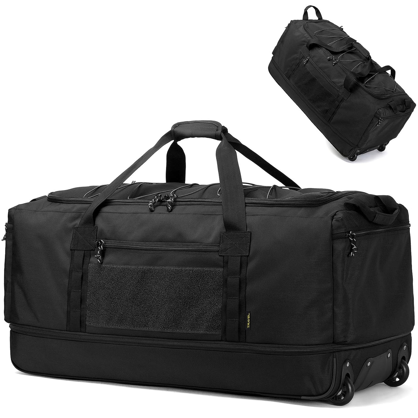 170L Extra Large Baseball Bag with Wheels Gym Duffle Softball Catchers Coach Team Equipment Bags Collapsible Rolling Travel Duffel Bat Gear Bag for Hockey Basketball Football Volleyball Soccer, Black
