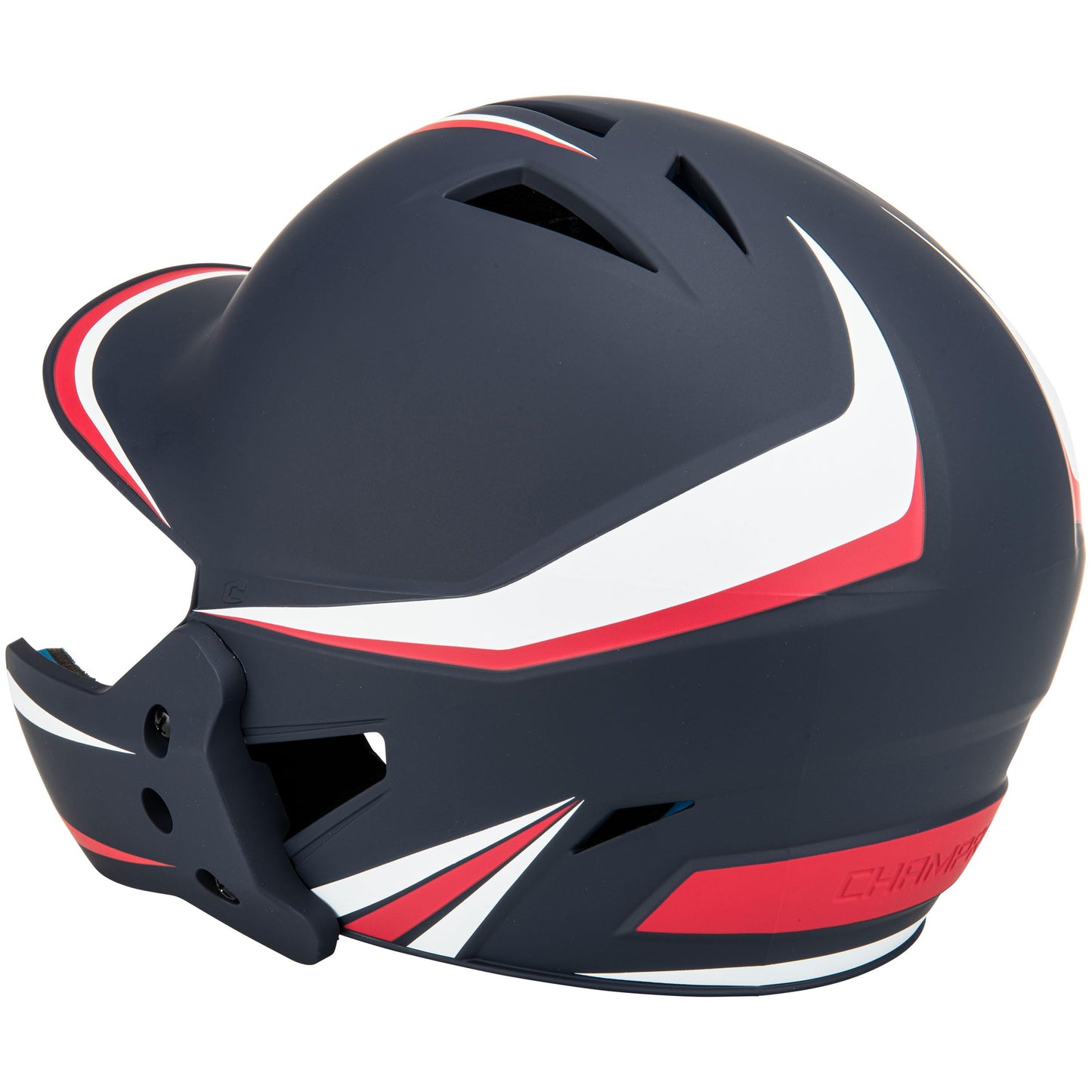 CHAMPRO HX Legend Plus Baseball Batting Helmet, Large, Scarlet, White, Navy