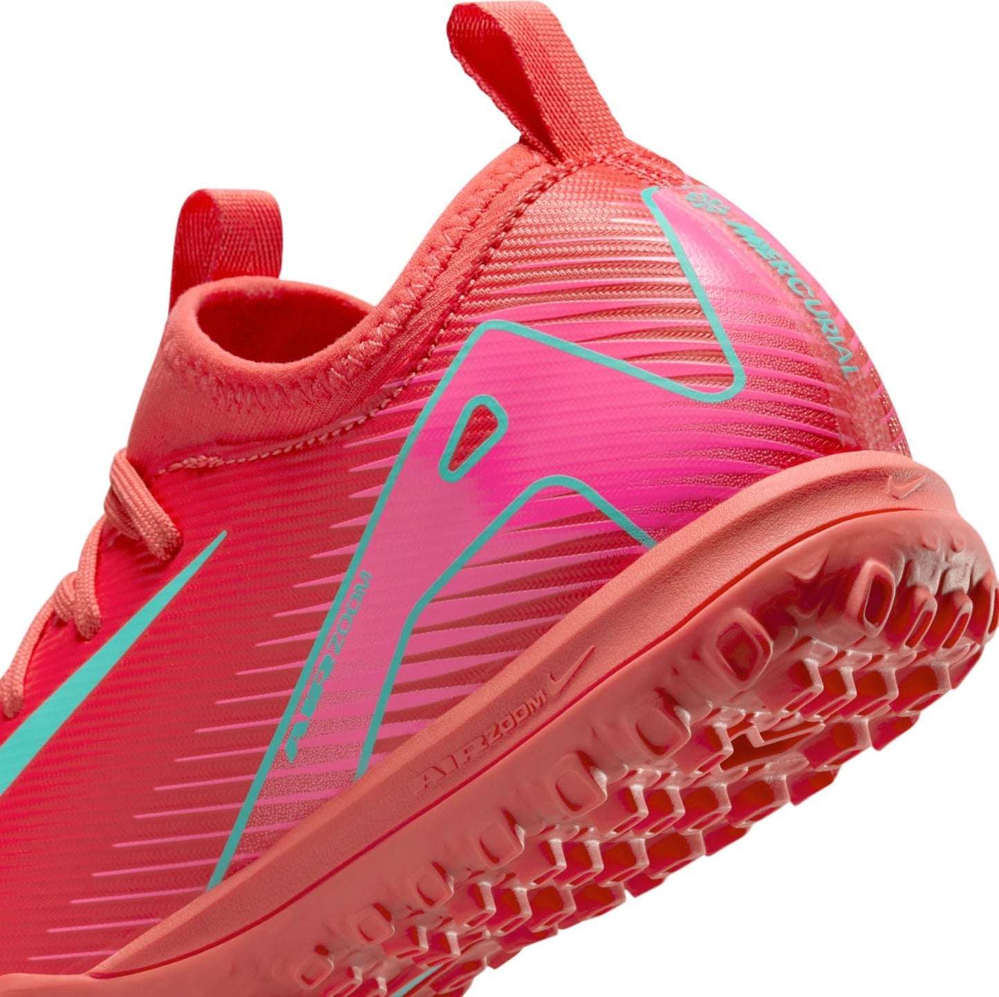 Nike Jr. Mercurial Vapor 16 Academy Little/Big Kids' TF Low-Top Soccer Shoes (FQ8284-800, Ember Glow/Aurora Green) Size 5.5