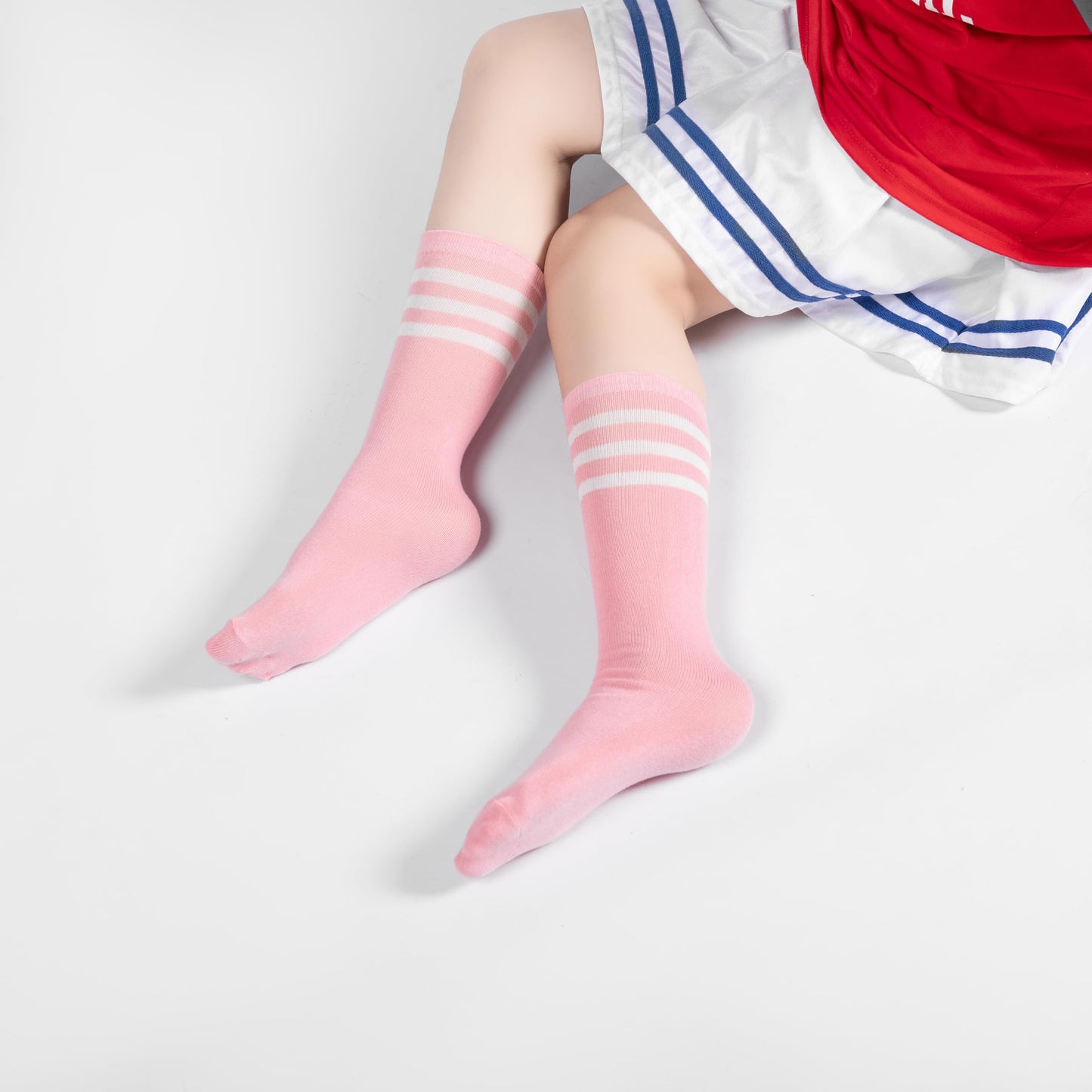 BONANGEL Kids Soccer Socks 6-8 Years Old, Boys Girls Knee High Athletic Sports Football Baseball Socks 8-10 10-12 Years