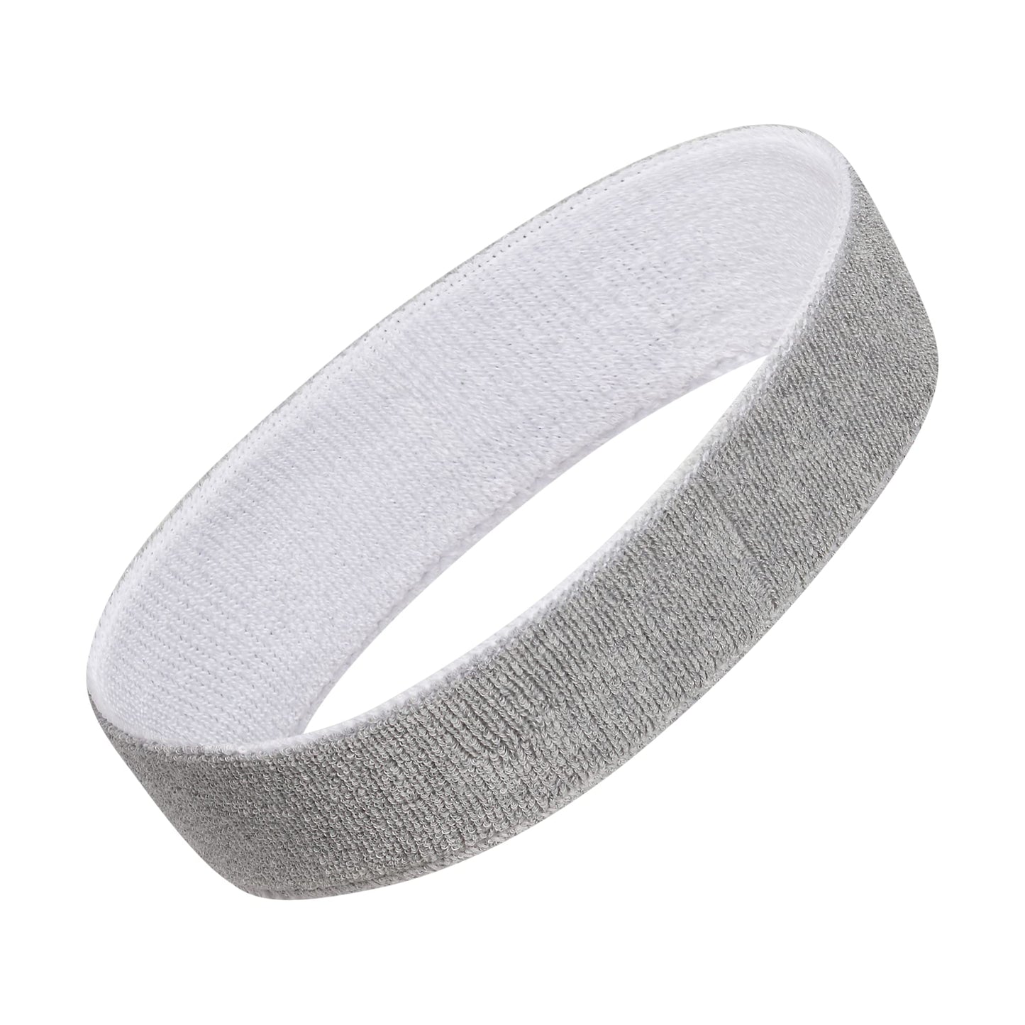 adidas Interval Reversible Elastic Sweat Headband for Men and Women, Heather Light Grey/White(2.0), One Size
