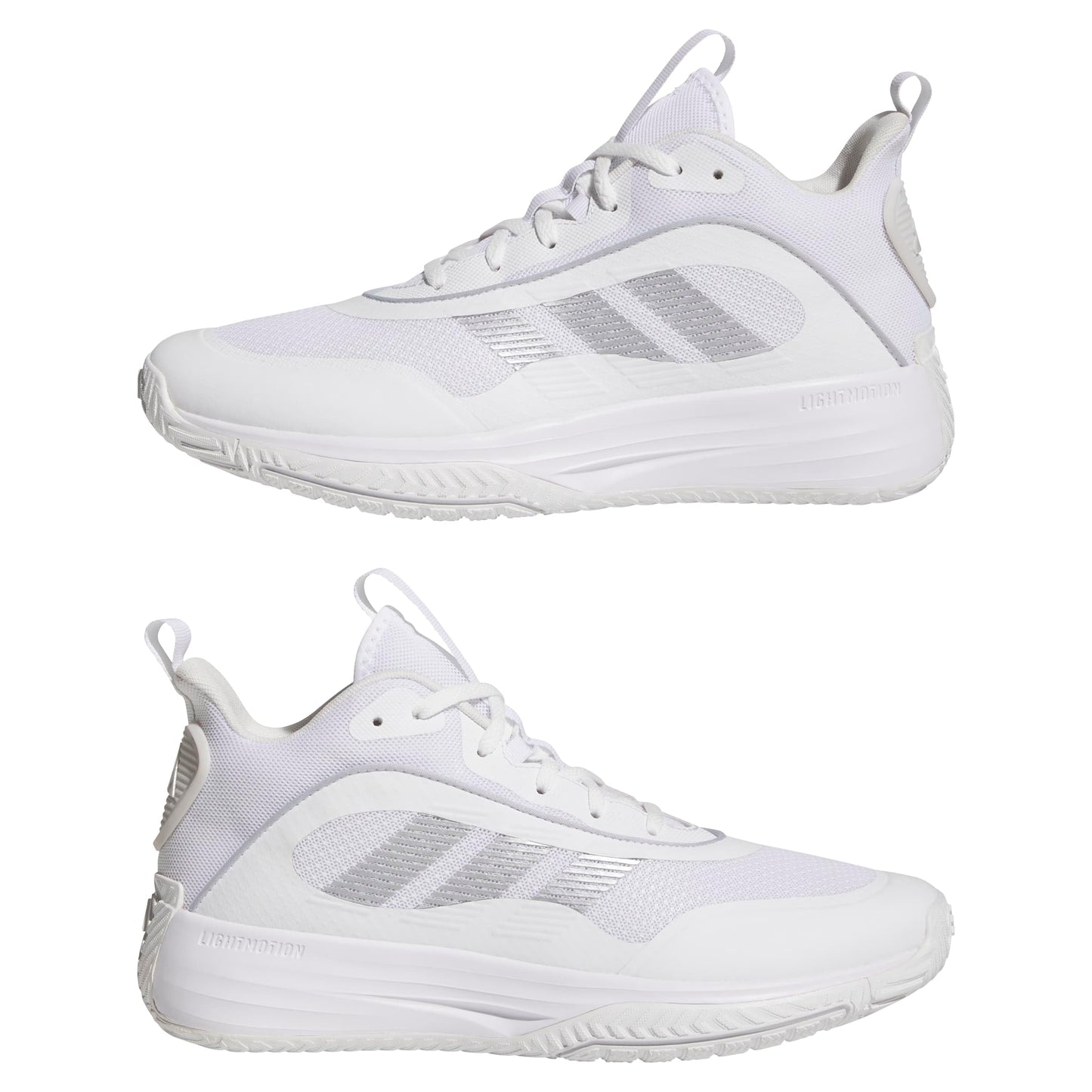 adidas Men's Own The Game 3.0 Mid Top Basketball Sneaker, White/Silver Metallic/Grey, 10.5