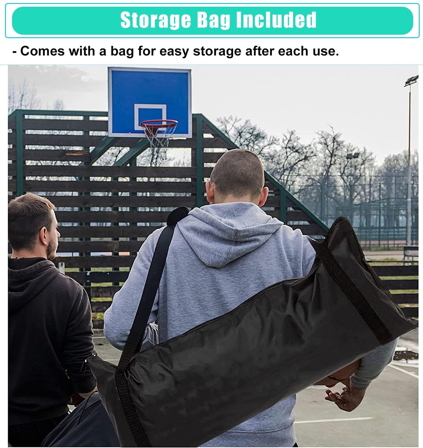 XQZMZSCP Basketball Shot Return NET Apparatus with 180° Rotating Chute, Suspended Portable Shooting Basketball Rebounder Device