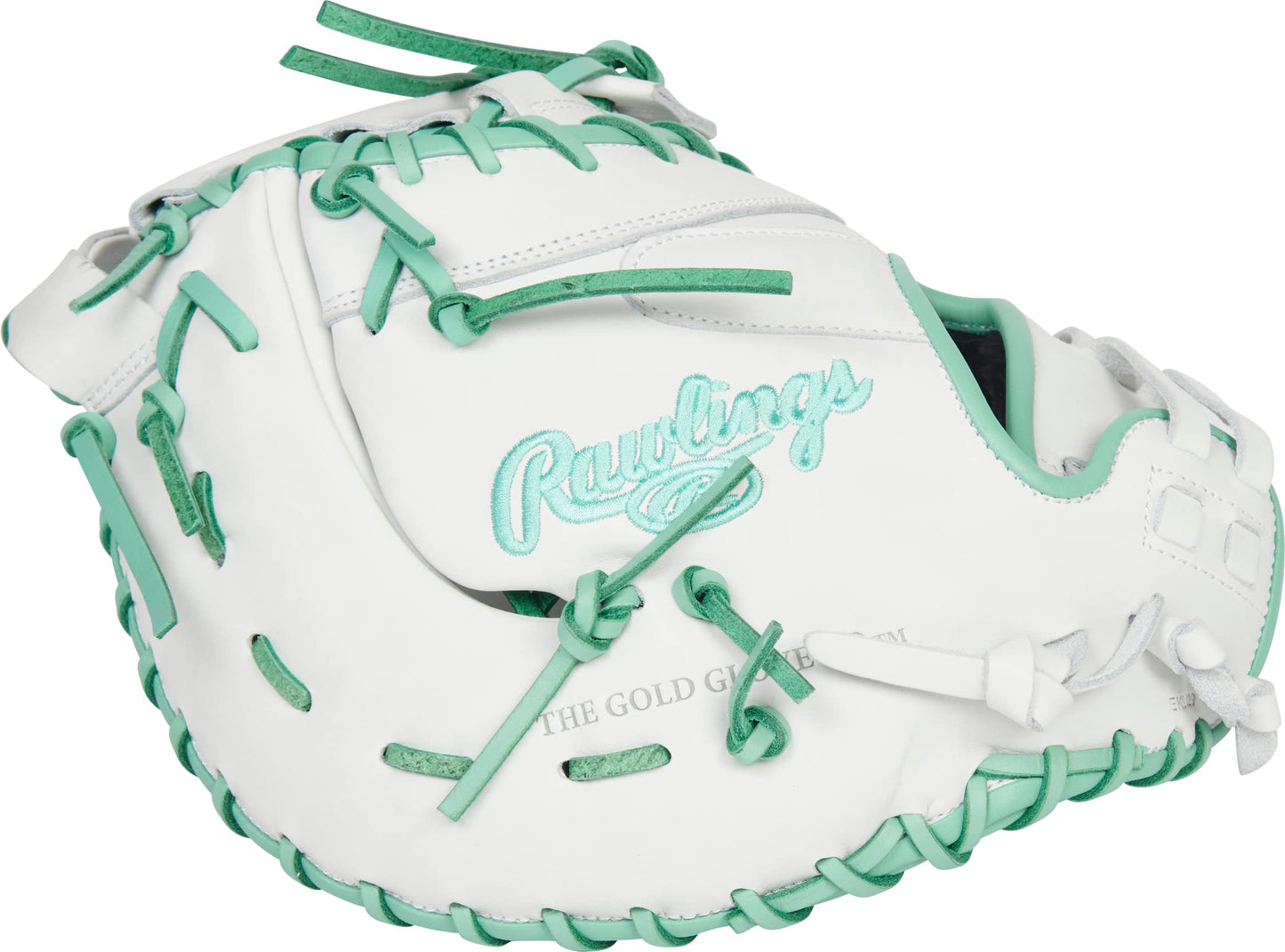 Rawlings | LIERTY ADVANCED Color Series Fastpitch Softball First Base Mitt | Left Hand Throw | 13' Single Post Double Bar Web | White/Mint