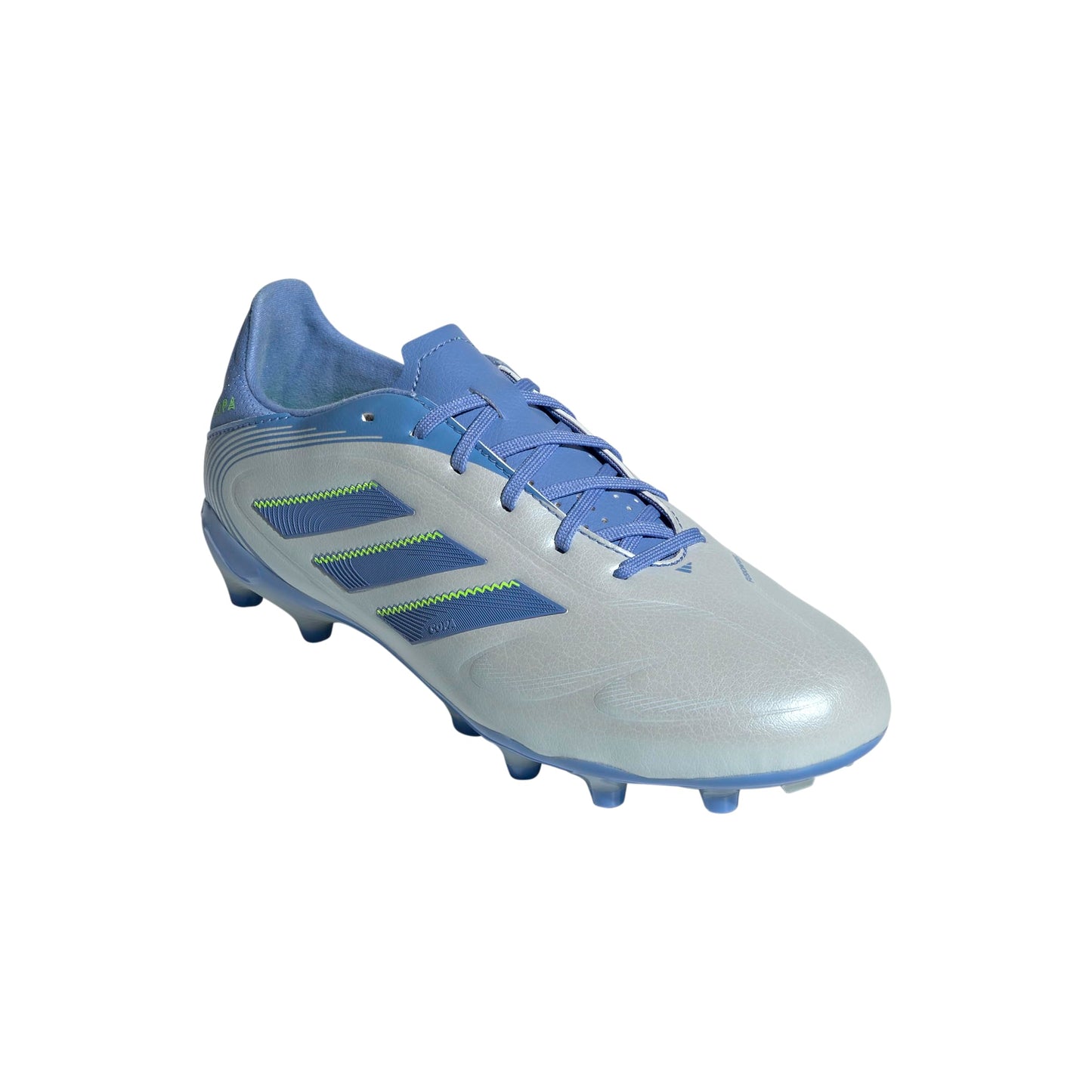 adidas Copa Pure 3 League Firm Multi Ground Sneaker, Halo Blue/Blue Fusion/Lucid Lemon, 1 US Unisex Little Kid