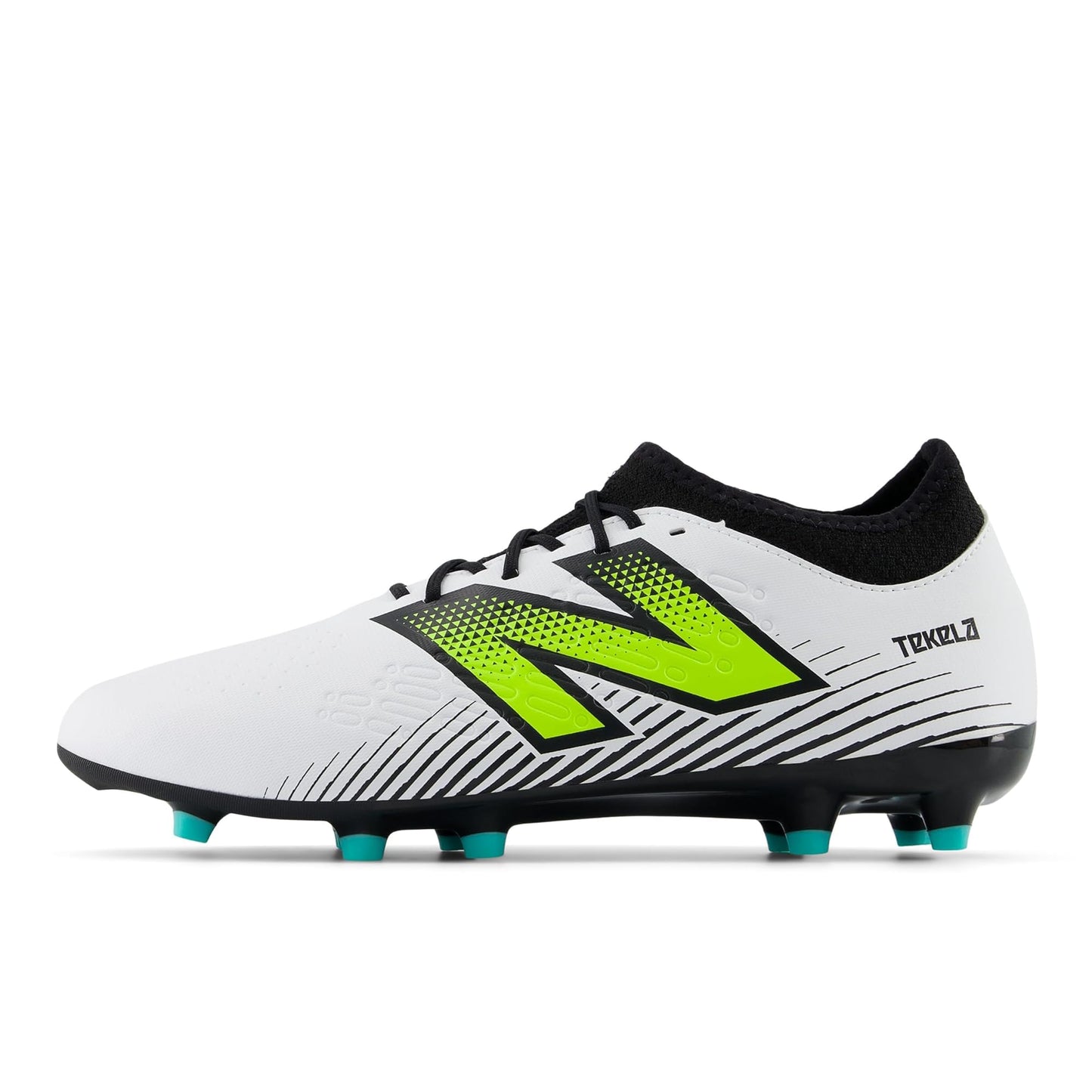 New Balance Unisex Tekela Magique Fg V4+ Soccer Shoe, White/Hi-Lite/Black, 6 US Men