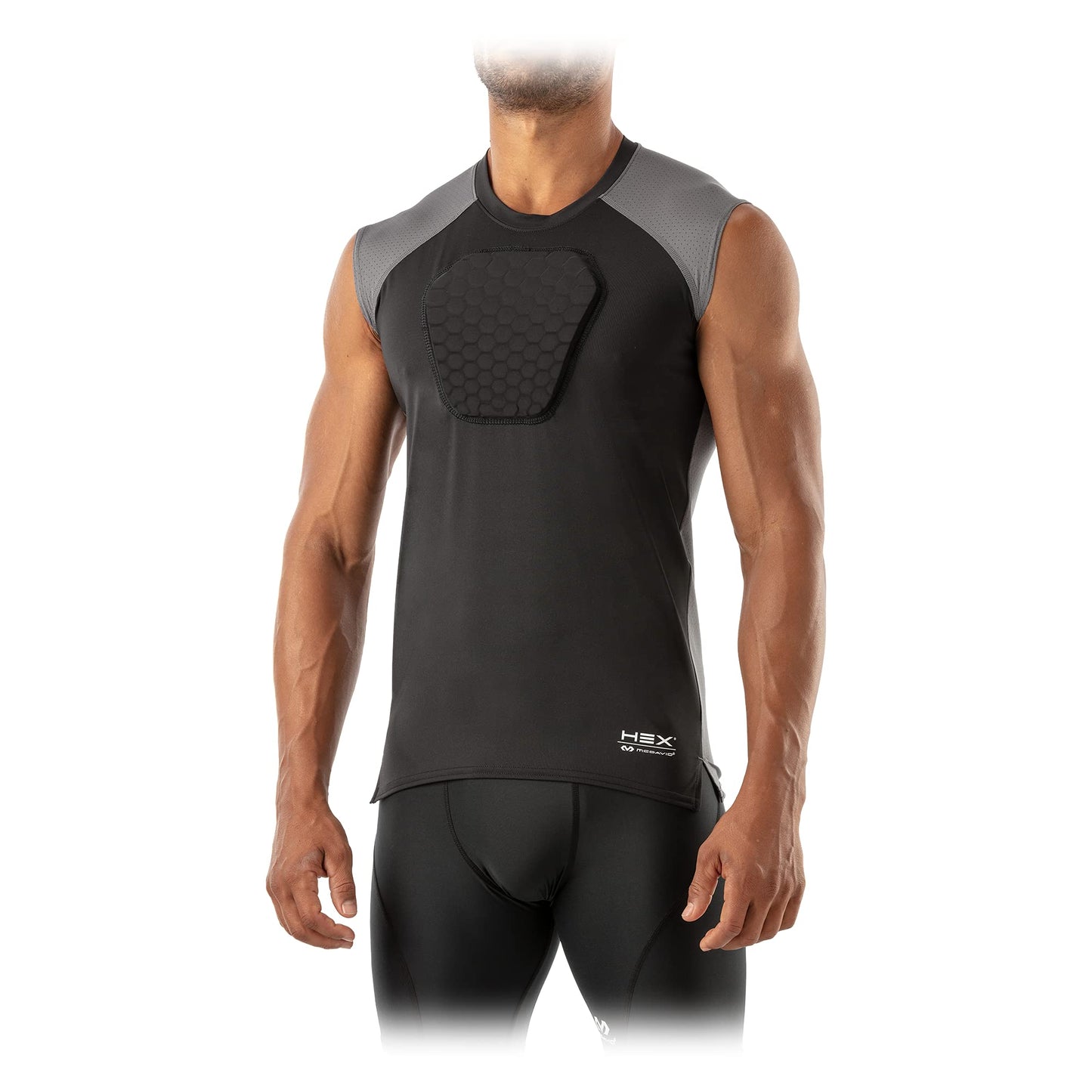 McDavid Chest Protector, HEX Baseball Chest Protector Adult Sizes. Heart Guard Sternum Protection Compression Shirts, Padded Football Shirt for Lacrosse, Softball, Paintball, Rugby & More Black