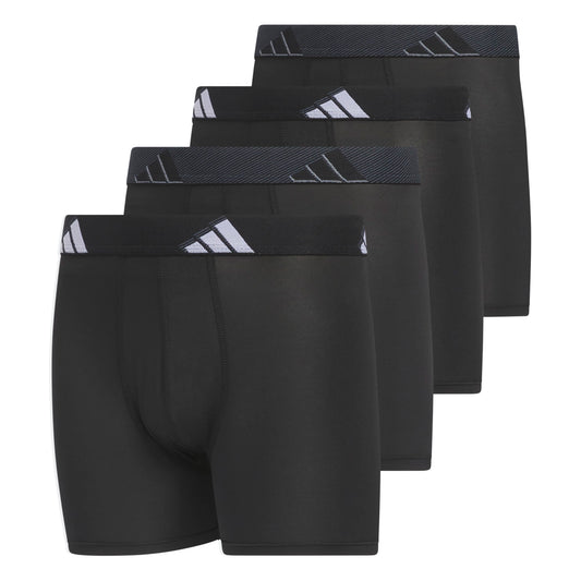 adidas Boys' Performance, Kids Underwear, Athletic Fit Microfiber Boxer Briefs, Black/Onix Grey/Grey, Large