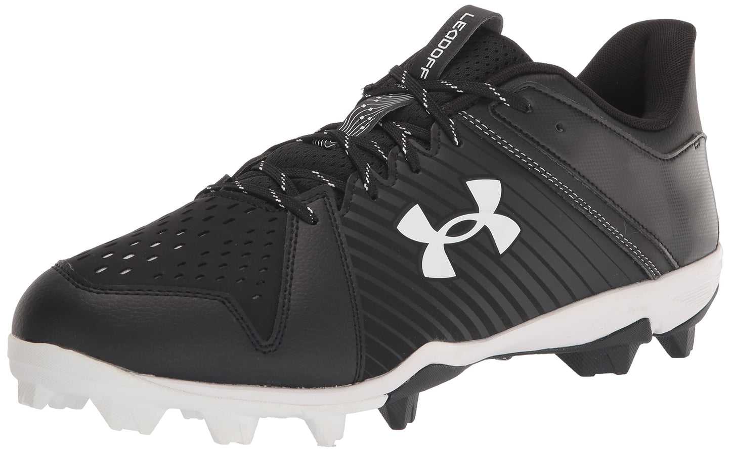 Under Armour Men's Leadoff Low Rubber Molded Baseball Cleat, (001) Black/Black/White, 12