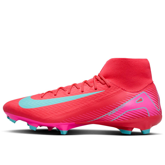Nike Mercurial Superfly 10 Academy MG High-Top Soccer Cleats (FQ1456-800, Ember Glow/Aurora Green) Size 9.5