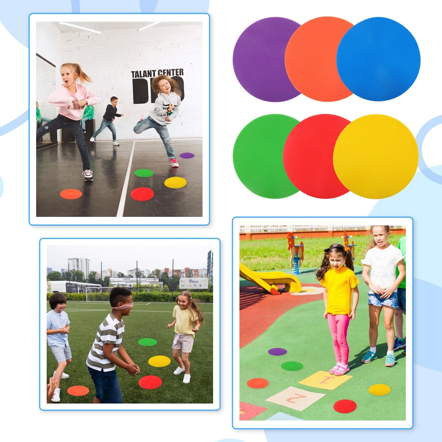 MAQUITA 18 Pcs 9inch Spot Markers Flat Field Cones,Non Slip Spot Floor Dots for Soccer Basketball Baseball Sports Speed Agility Training