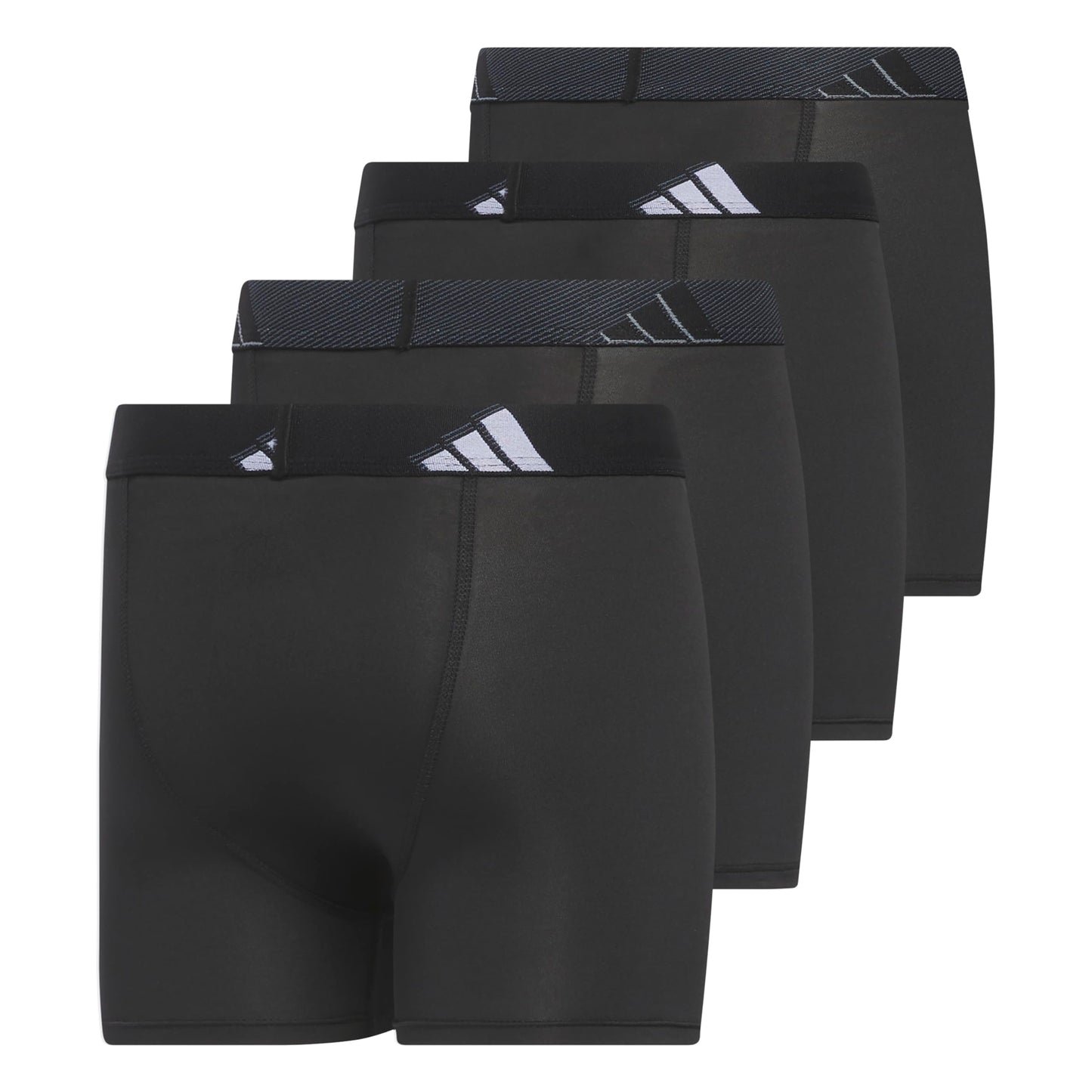 adidas Boys' Performance, Kids Underwear, Athletic Fit Microfiber Boxer Briefs, Black/Onix Grey/Grey, Large
