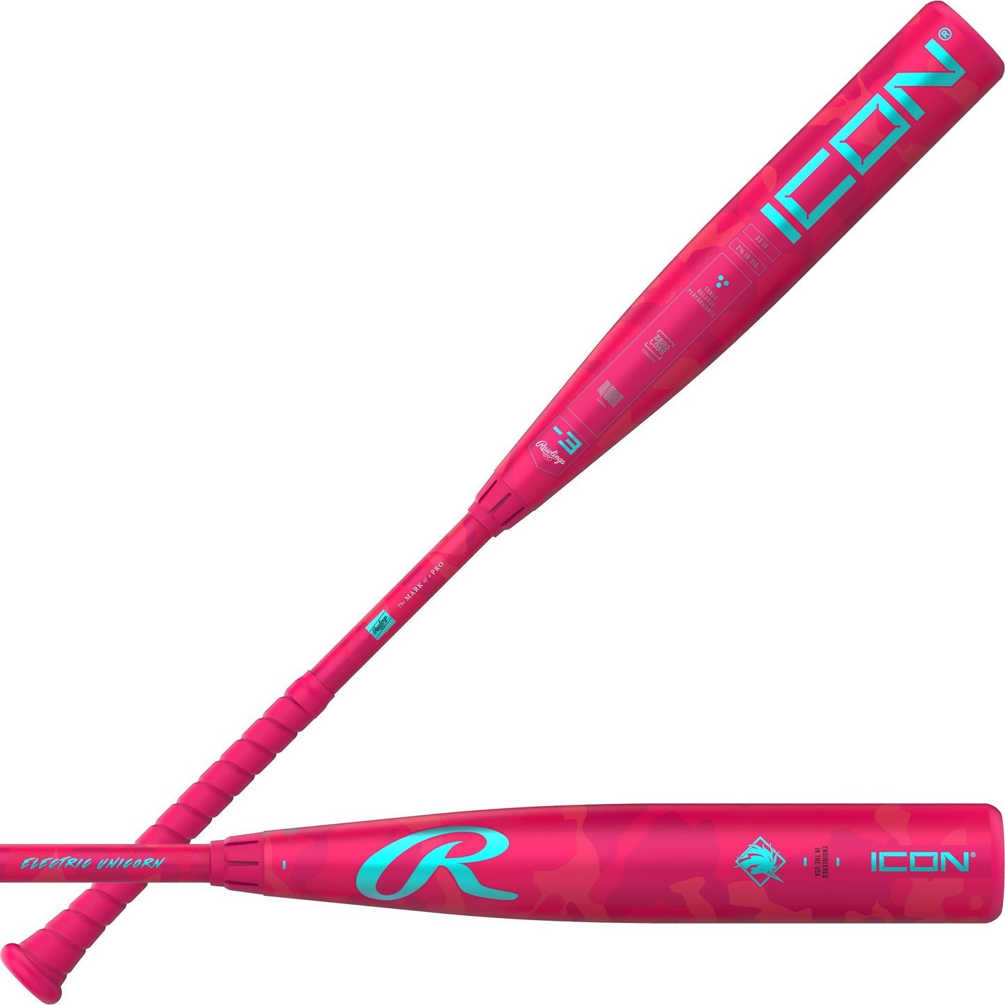 Rawlings | 2025 | ICON Baseball Bat | BBCOR | -3 Drop | Electric Unicorn | 33"