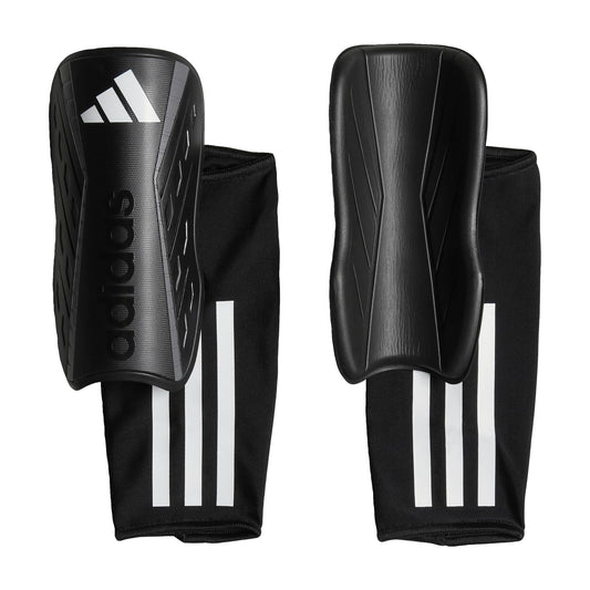 adidas Unisex-Adult Tiro Soft Ground League Shin Guards, Black/White/Iron Metallic, Large