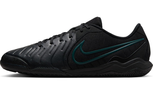 Nike Tiempo Legend 10 Academy Indoor/Court Low-Top Soccer Shoes (DV4341-002, Black/Deep Jungle/Black) Size 10.5