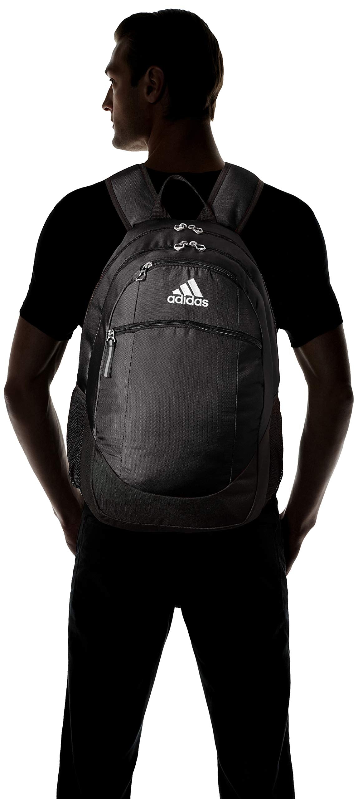 adidas Striker Team Sports Backpack for Soccer and More, Workout Bag for Men and Women, Black/White, One Size